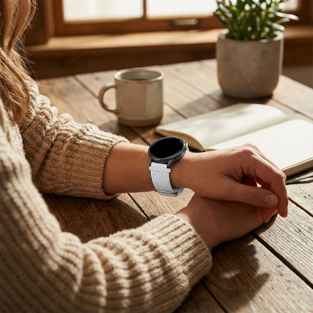 Bandz Garmin Venu 3s Adjustable Braided Strap (White)