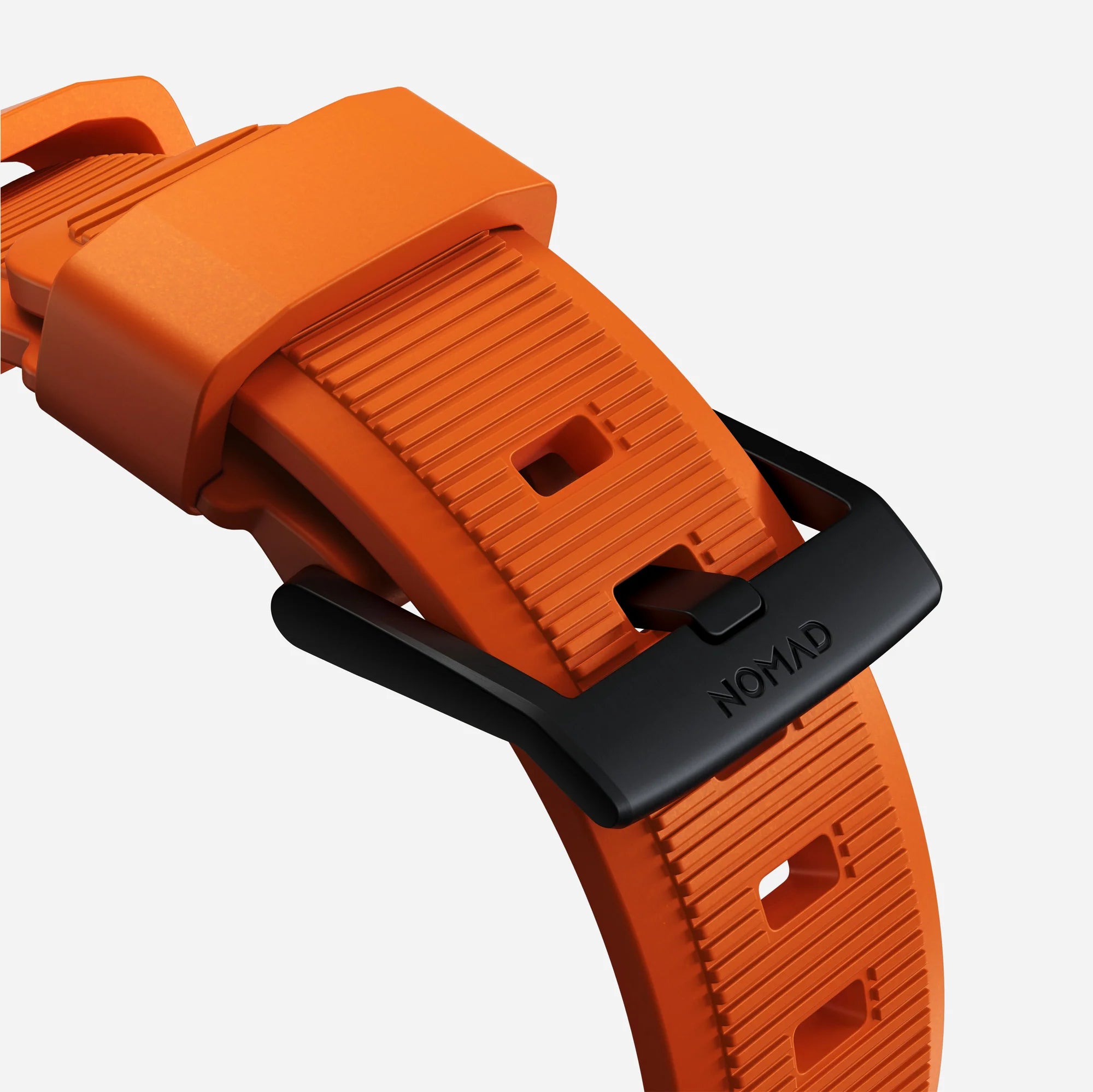 Nomad Rugged Apple Watch Silicone Strap (Black/Ultra Orange)