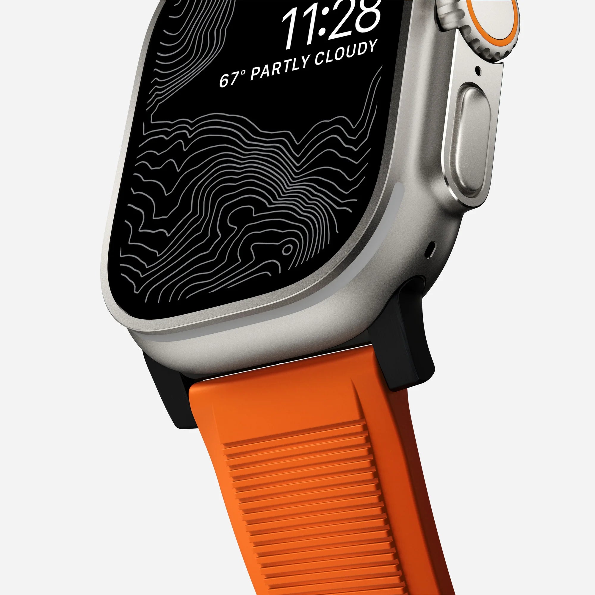 Nomad Rugged Apple Watch Silicone Strap (Black/Ultra Orange)