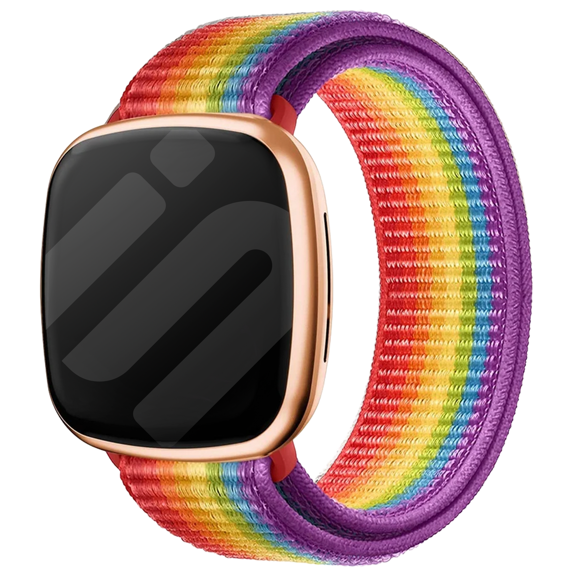 Fitbit Versa 3 Nylonarmband (Regenbogen)