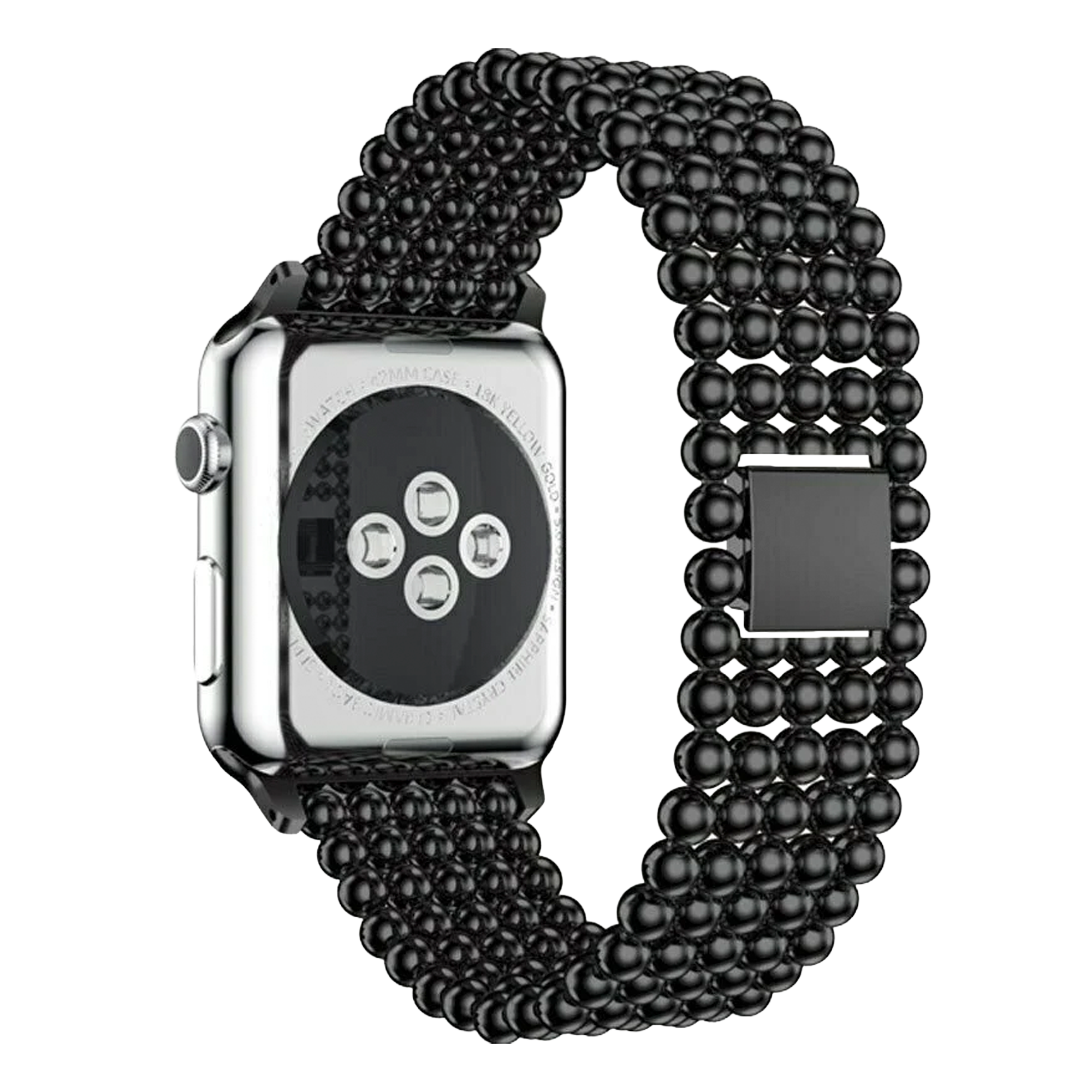Apple Watch Stahlperlenarmband (Schwarz)