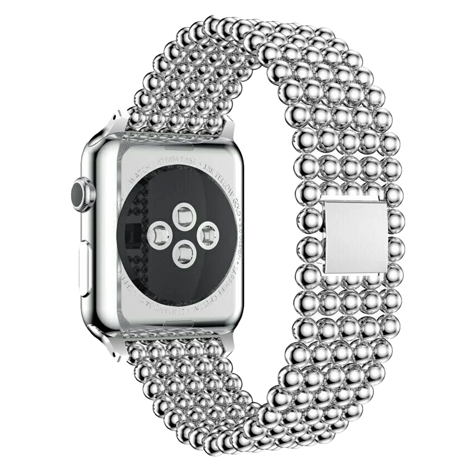 Apple Watch Stahlperlenarmband (Silber)