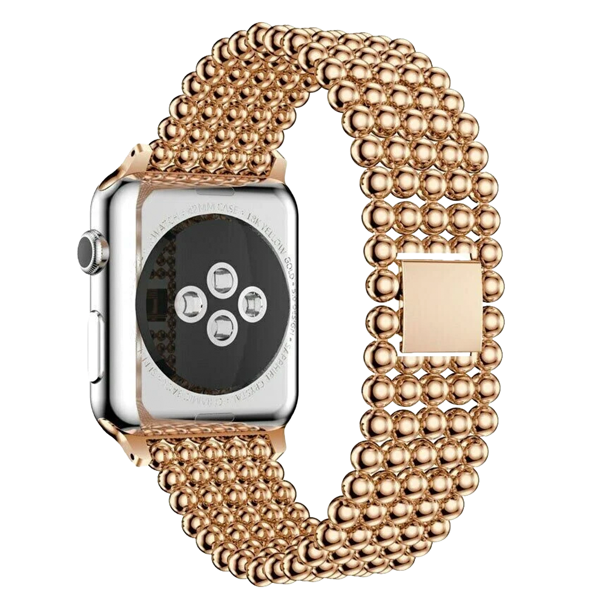 Apple Watch Stahlperlenarmband (Roségold)