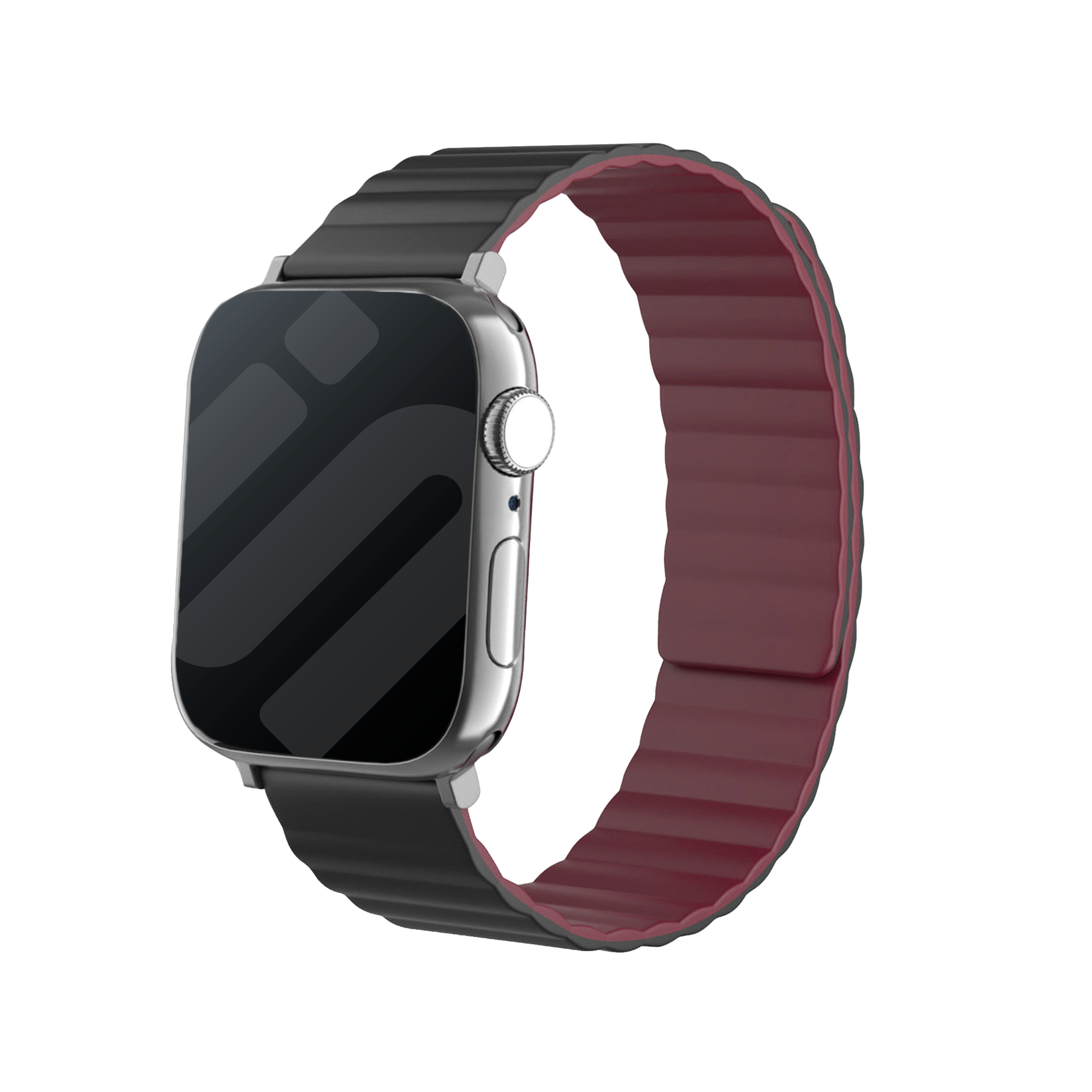 Apple Watch Magnetisches Silikonarmband (Schwarz/Rot)