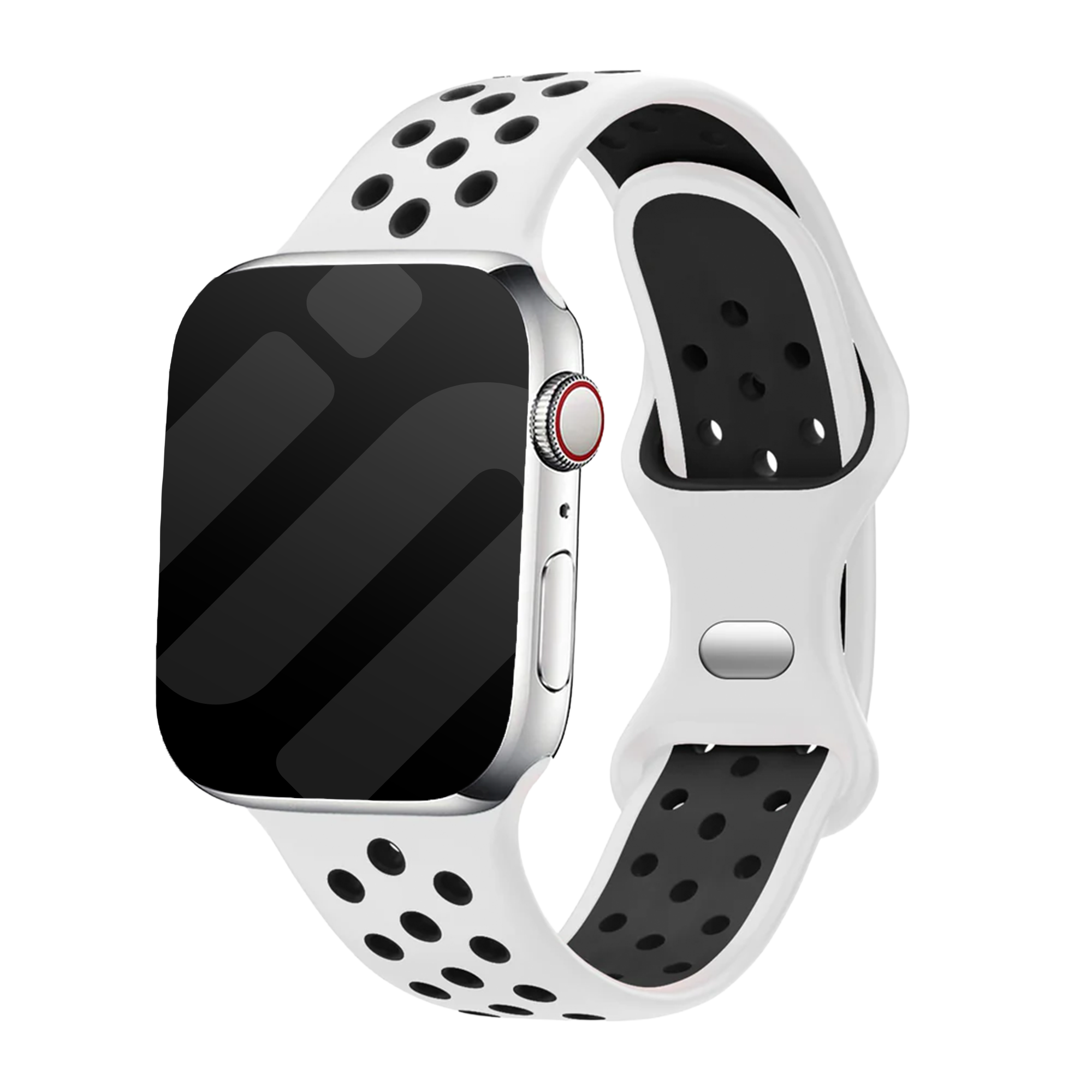 Apple Watch Sportarmband (Weiß/Schwarz)