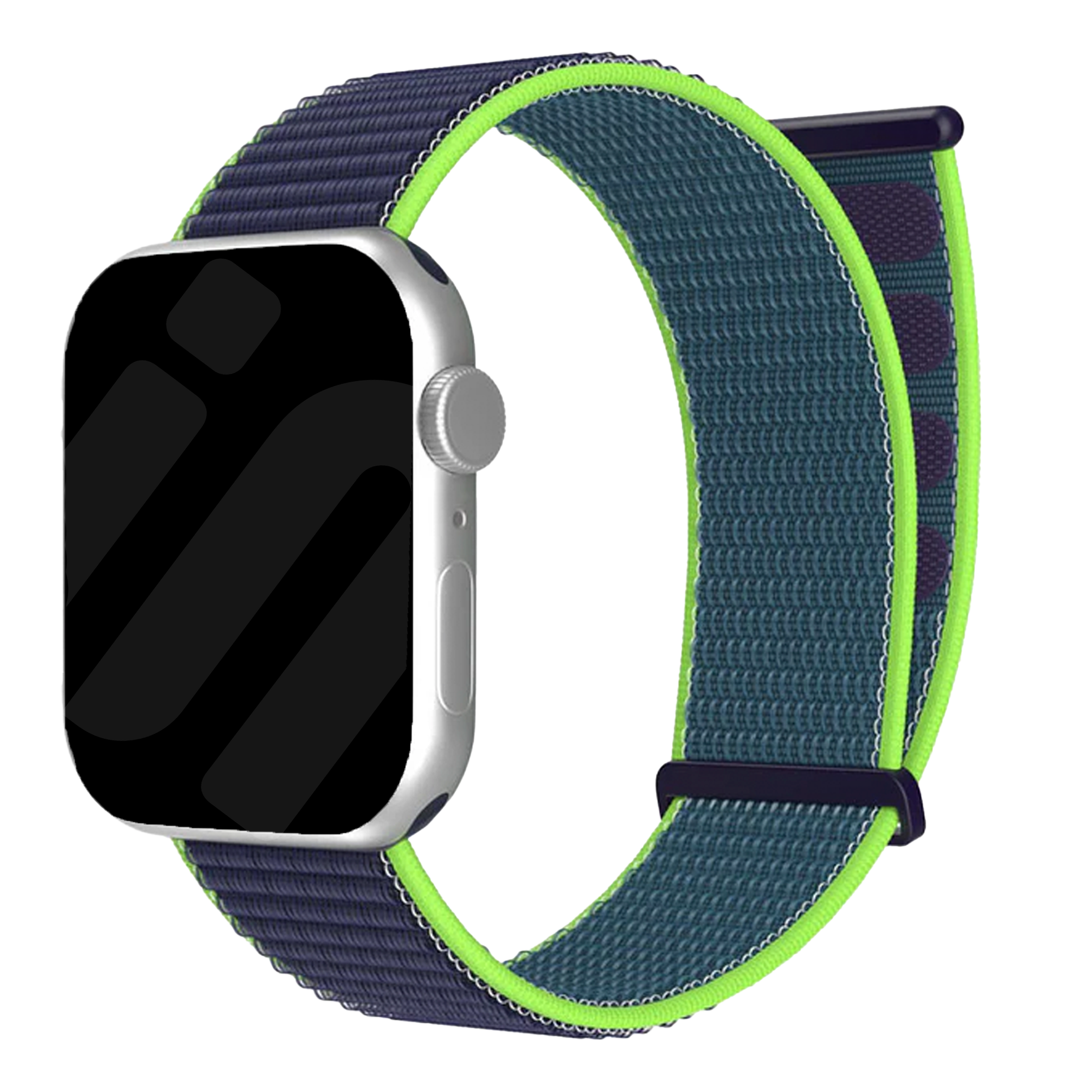 Apple Watch Nylonarmband (Dunkelblau/Lime)