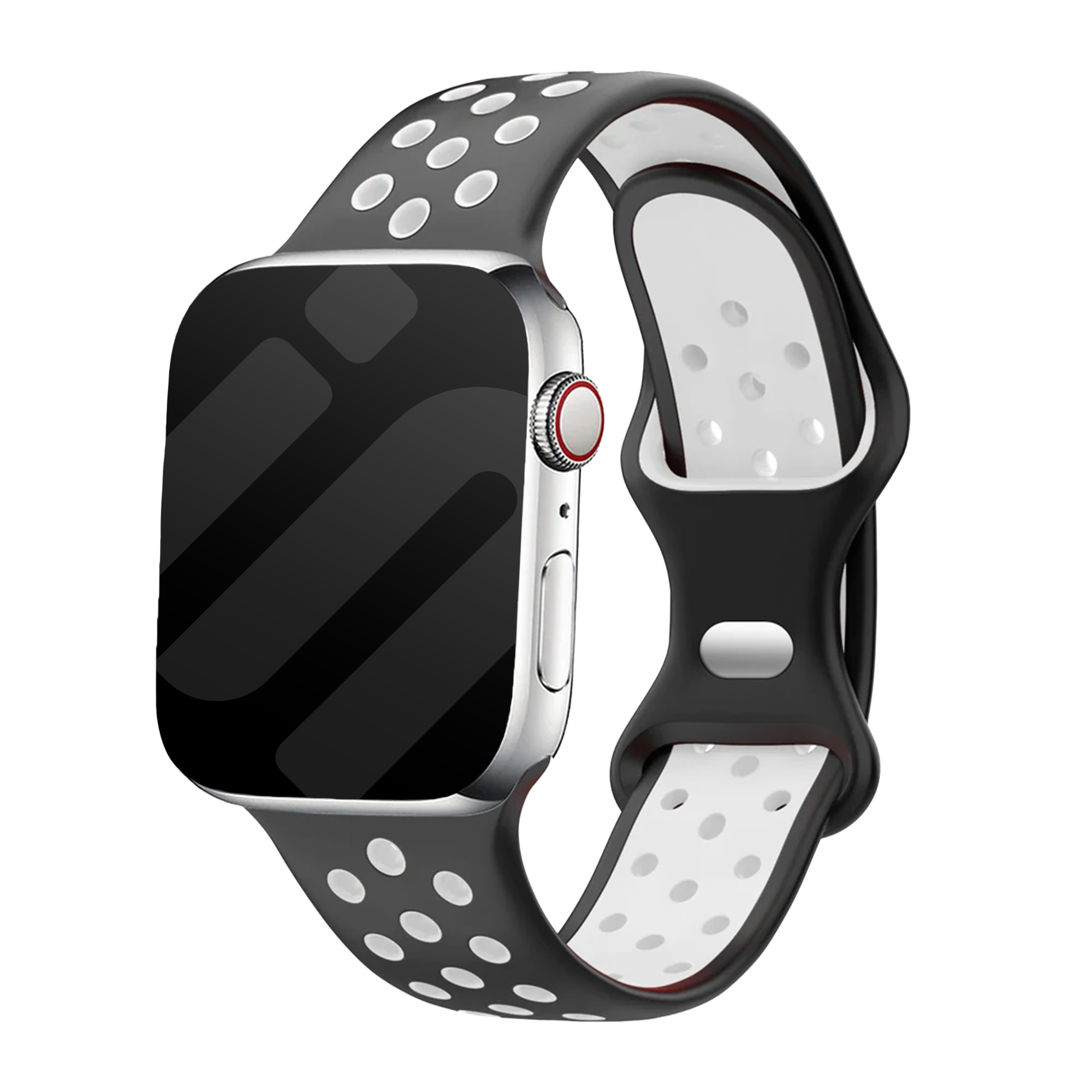 Apple Watch Sportarmband (Schwarz/Weiß)