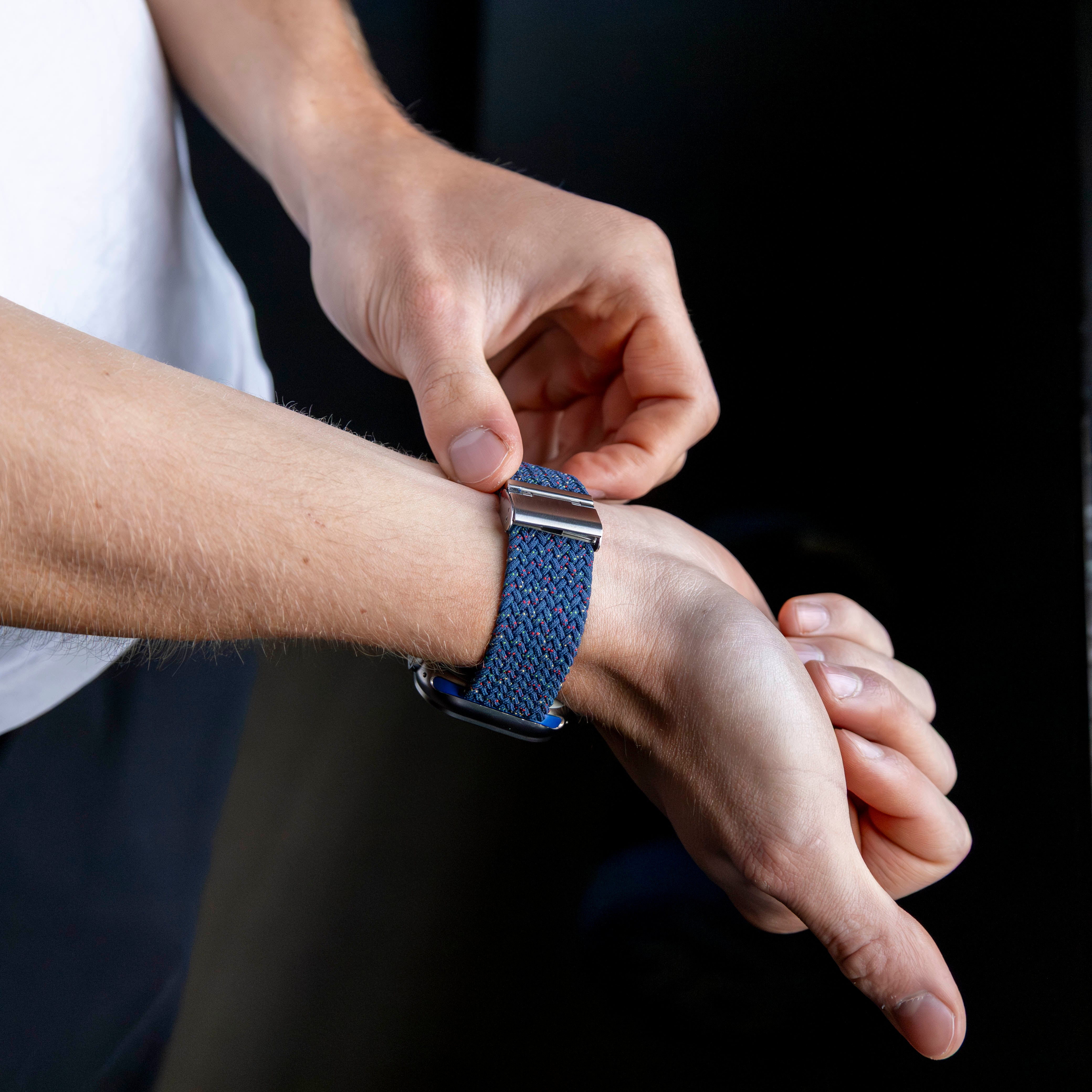 Apple Watch geflochtenes Armband (Grau-Blau mischen)