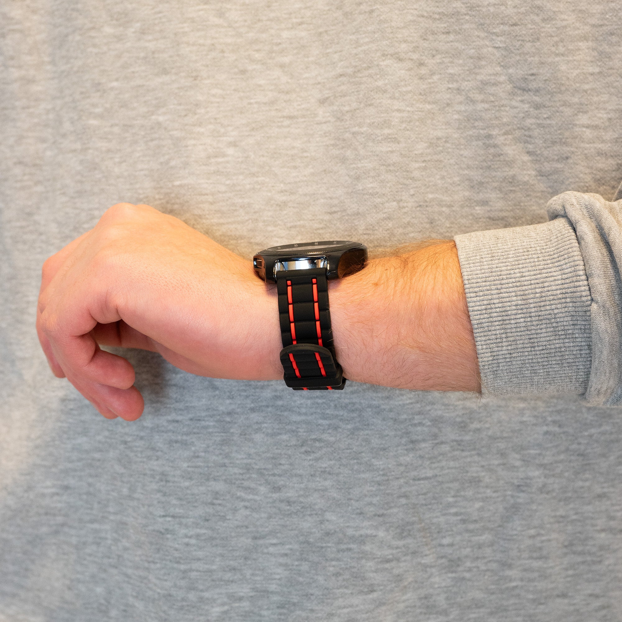 Bandz Amazfit Balance 2 Sportarmband Striped (Schwarz/Rot)