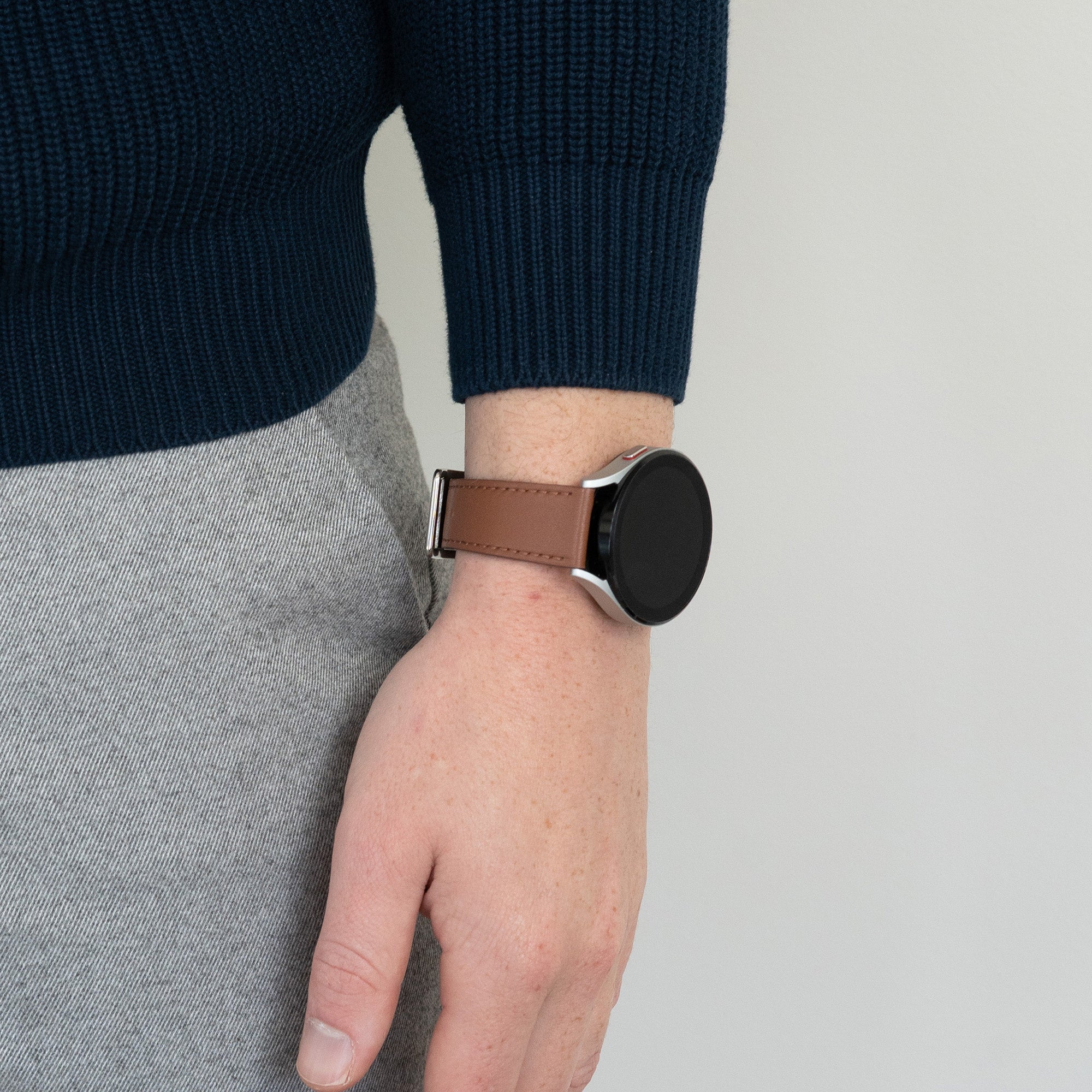 Bandz Huawei Watch GT 6 - 46mm Lederarmband 'Deluxe' (Braun)