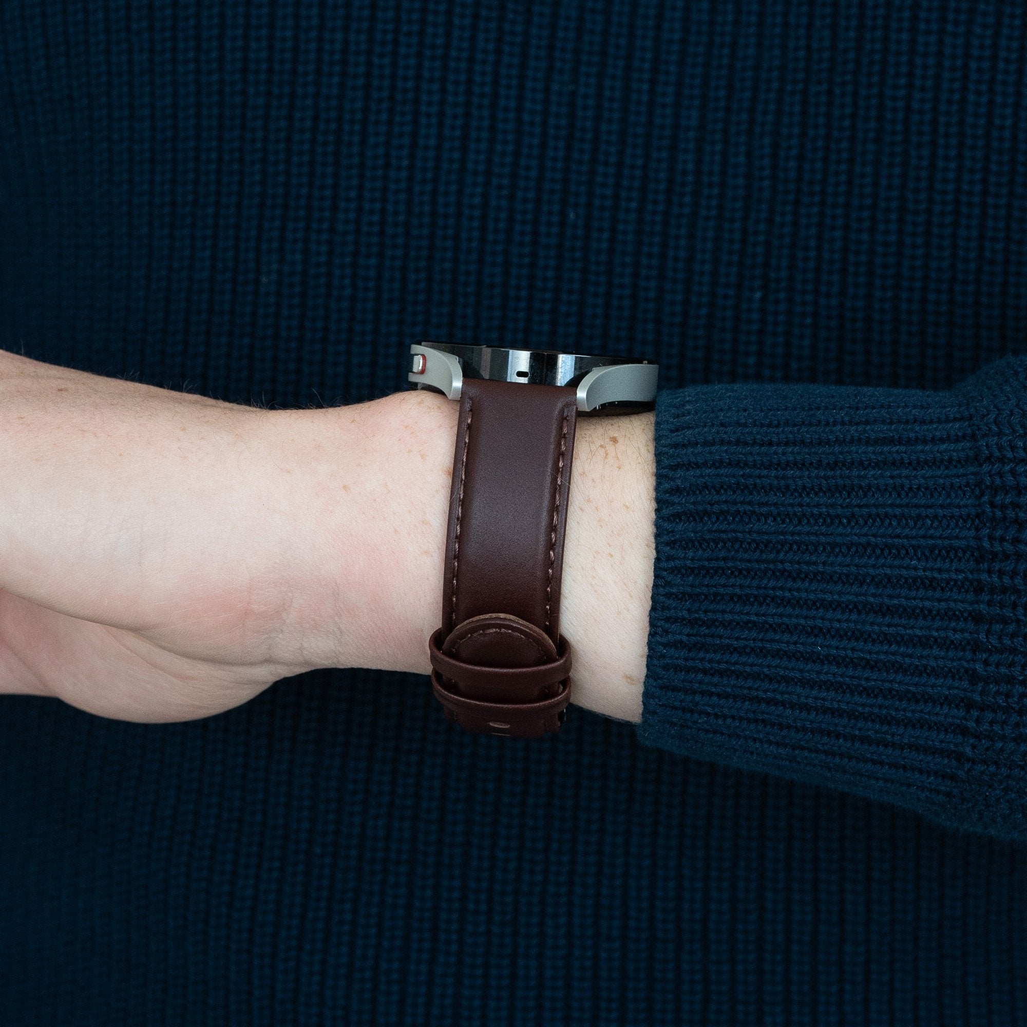 Bandz Amazfit GTS 4 Lederarmband 'Classic' (Dunkelbraun)