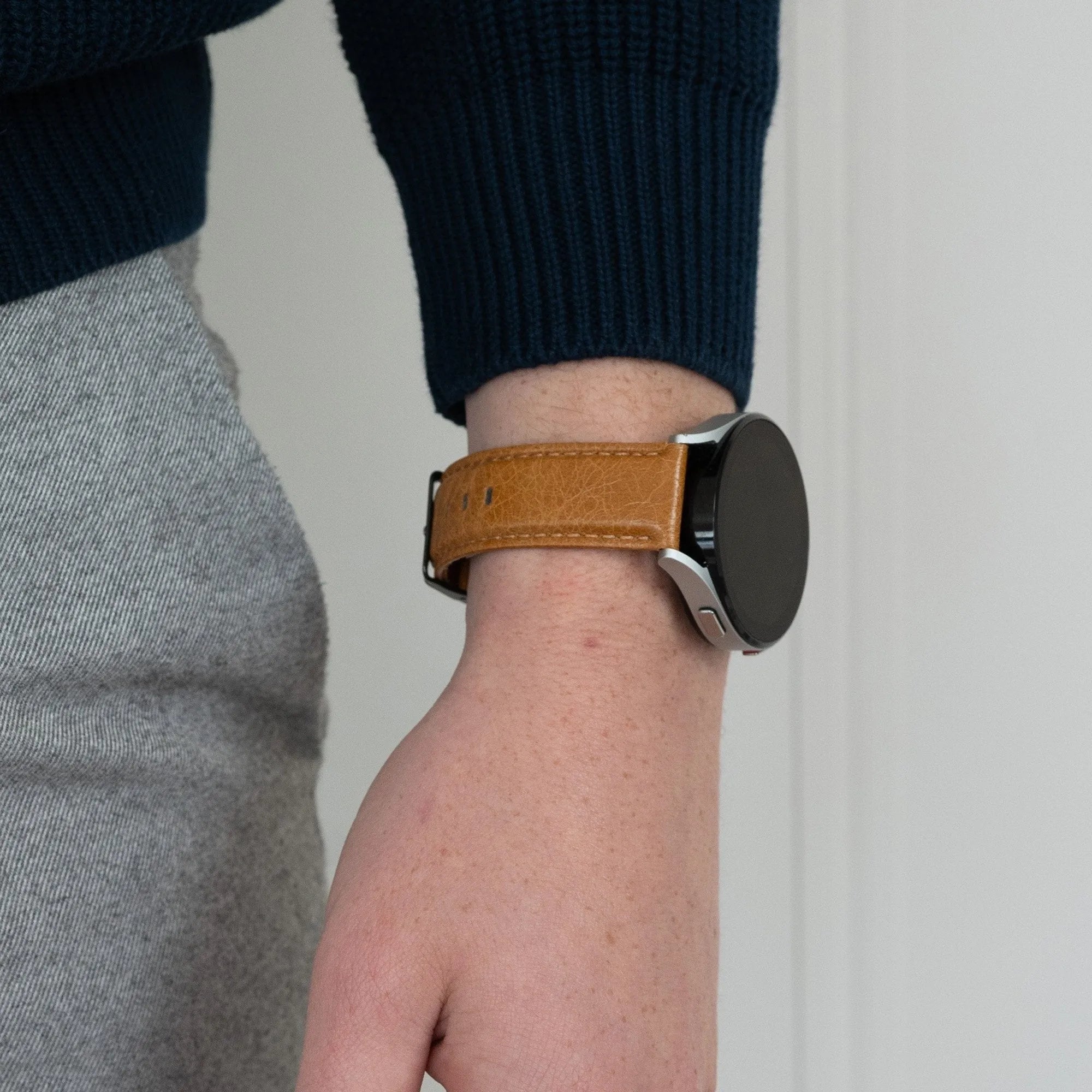 Bandz Oppo Watch X2 Lederarmband 'Classic' (Braun)