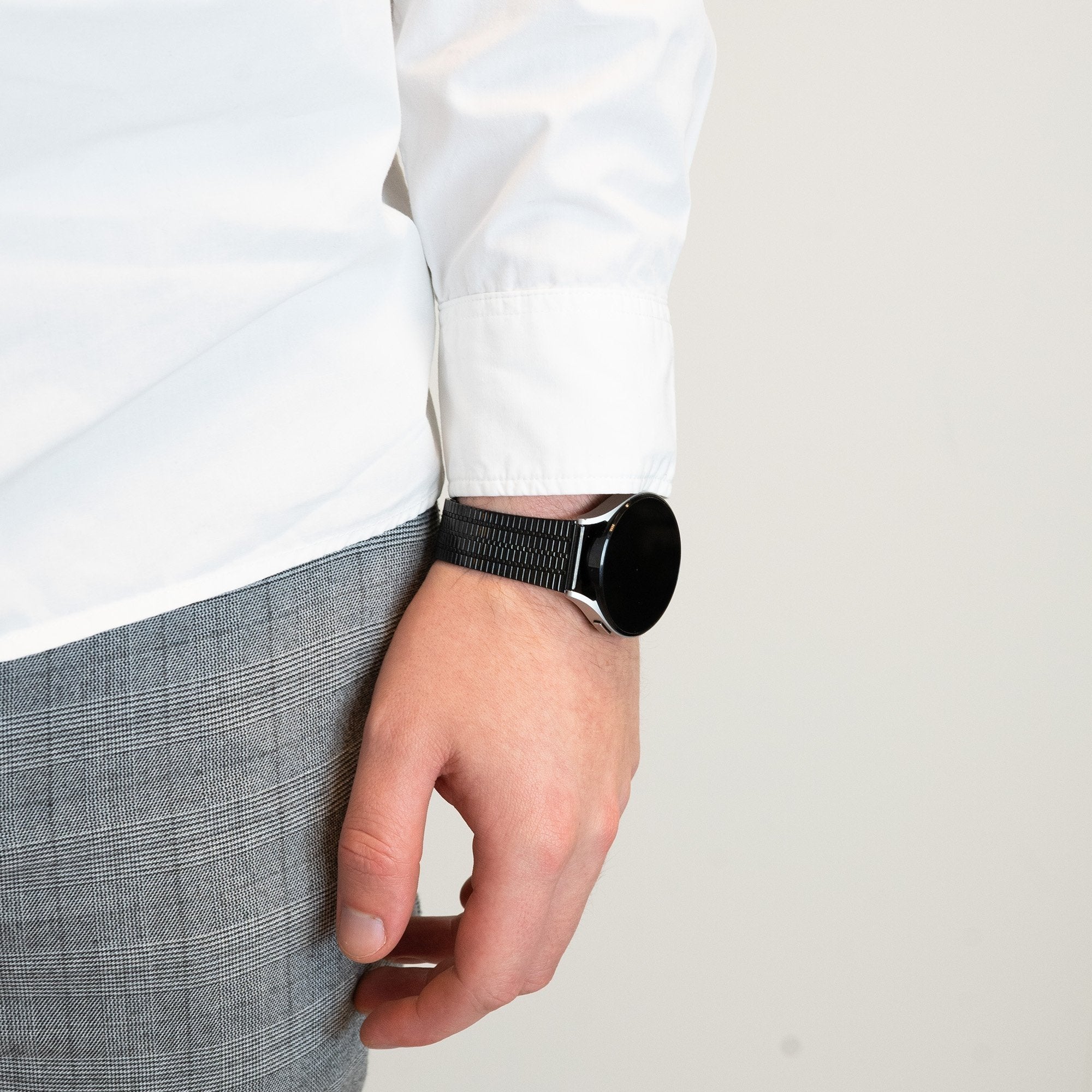 Bandz Redmi Watch 5 Lite verstellbares Stahlarmband (Schwarz)