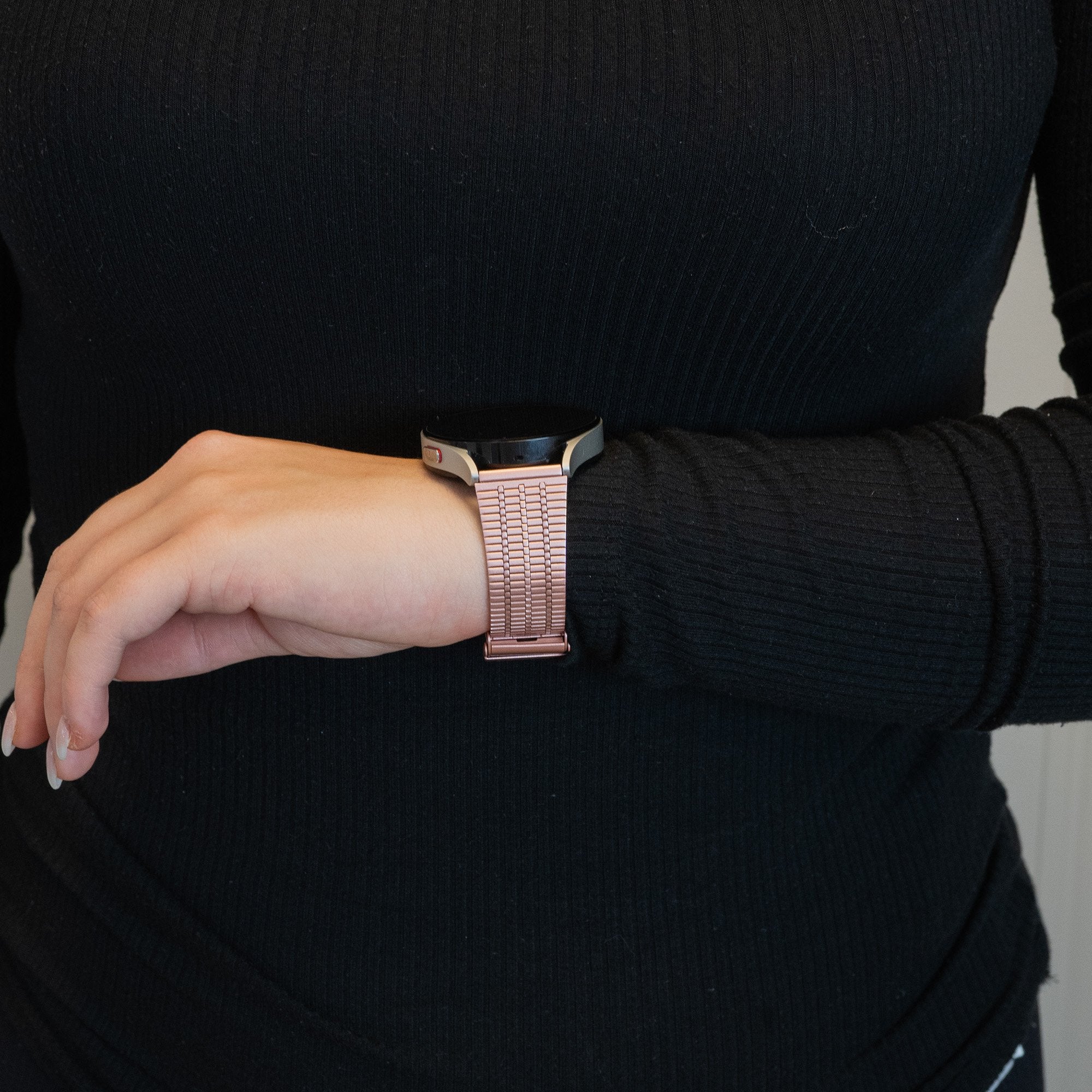 Bandz Garmin D2 Air X10 Verstellbares Stahlarmband (Rosa)