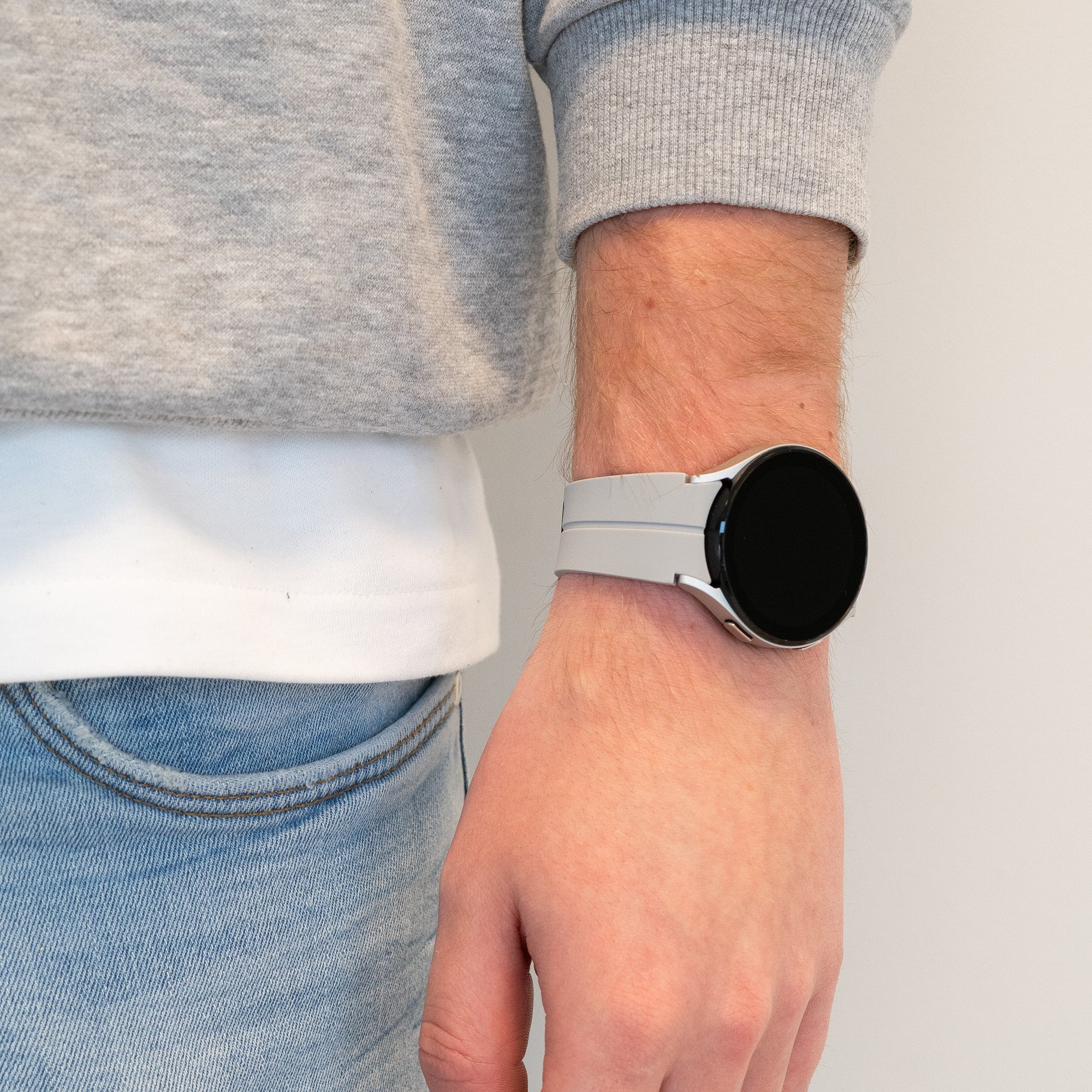 Bandz Samsung Galaxy Watch 5 Pro D-Schnalle Silikonarmband (Grau)