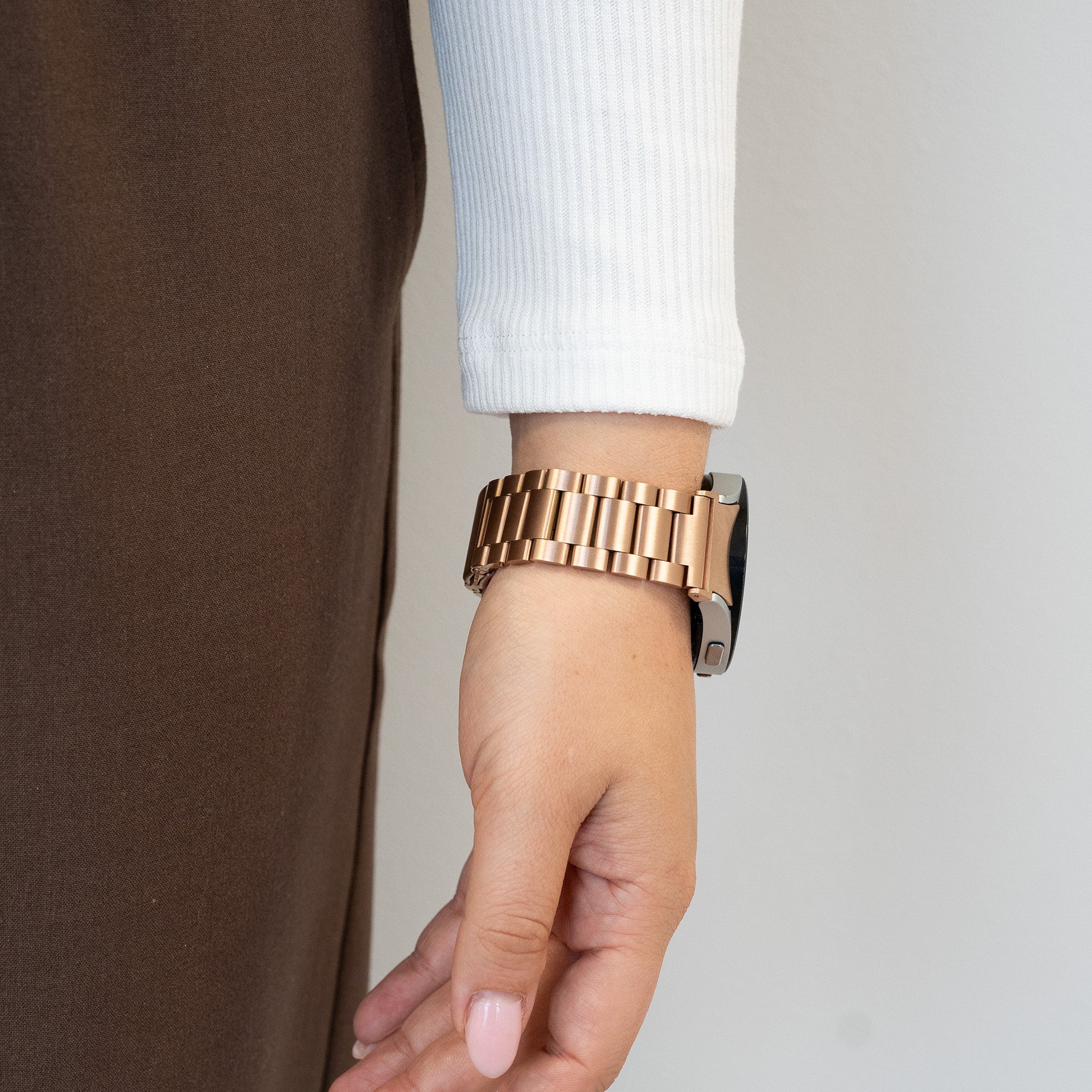 Bandz Samsung Galaxy Watch 4 - 44mm klassisches Stahlarmband (Roségold)