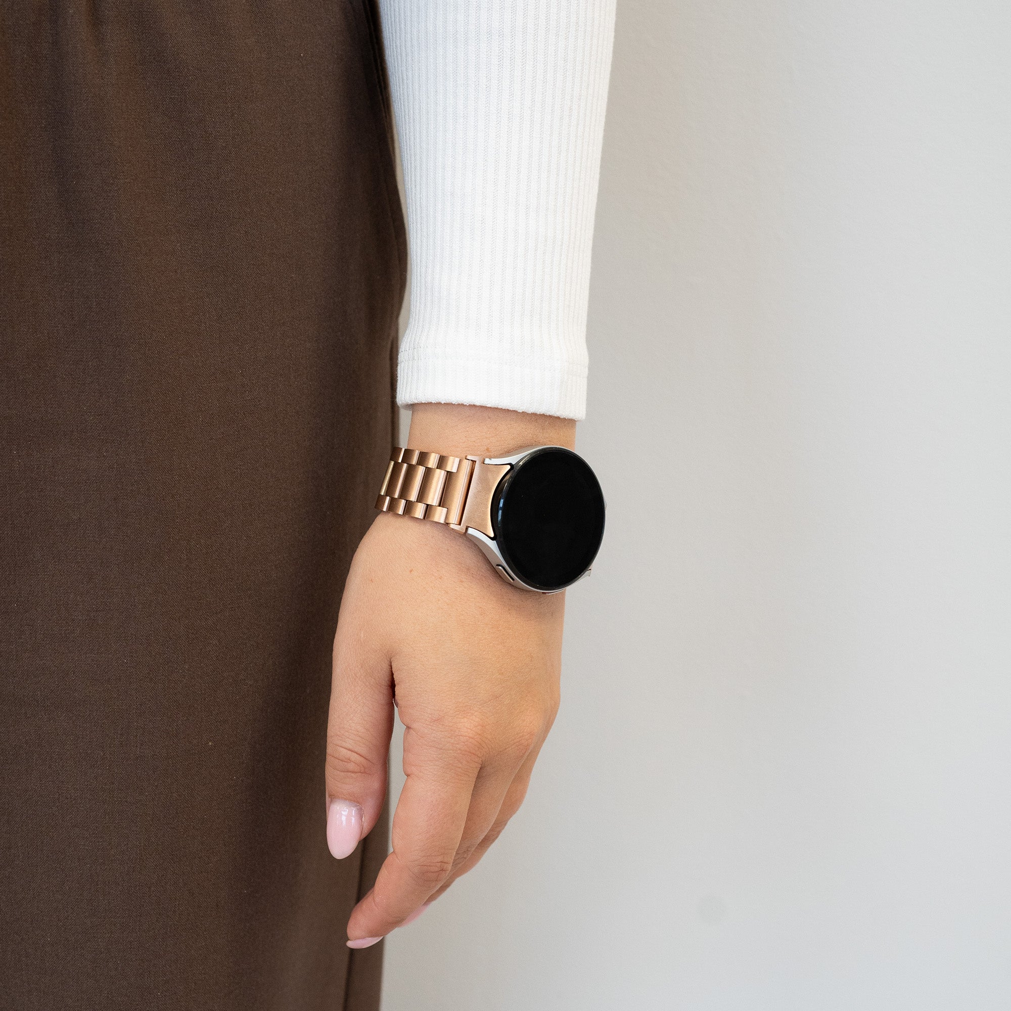 Bandz Samsung Galaxy Watch 4 - 44mm klassisches Stahlarmband (Roségold)