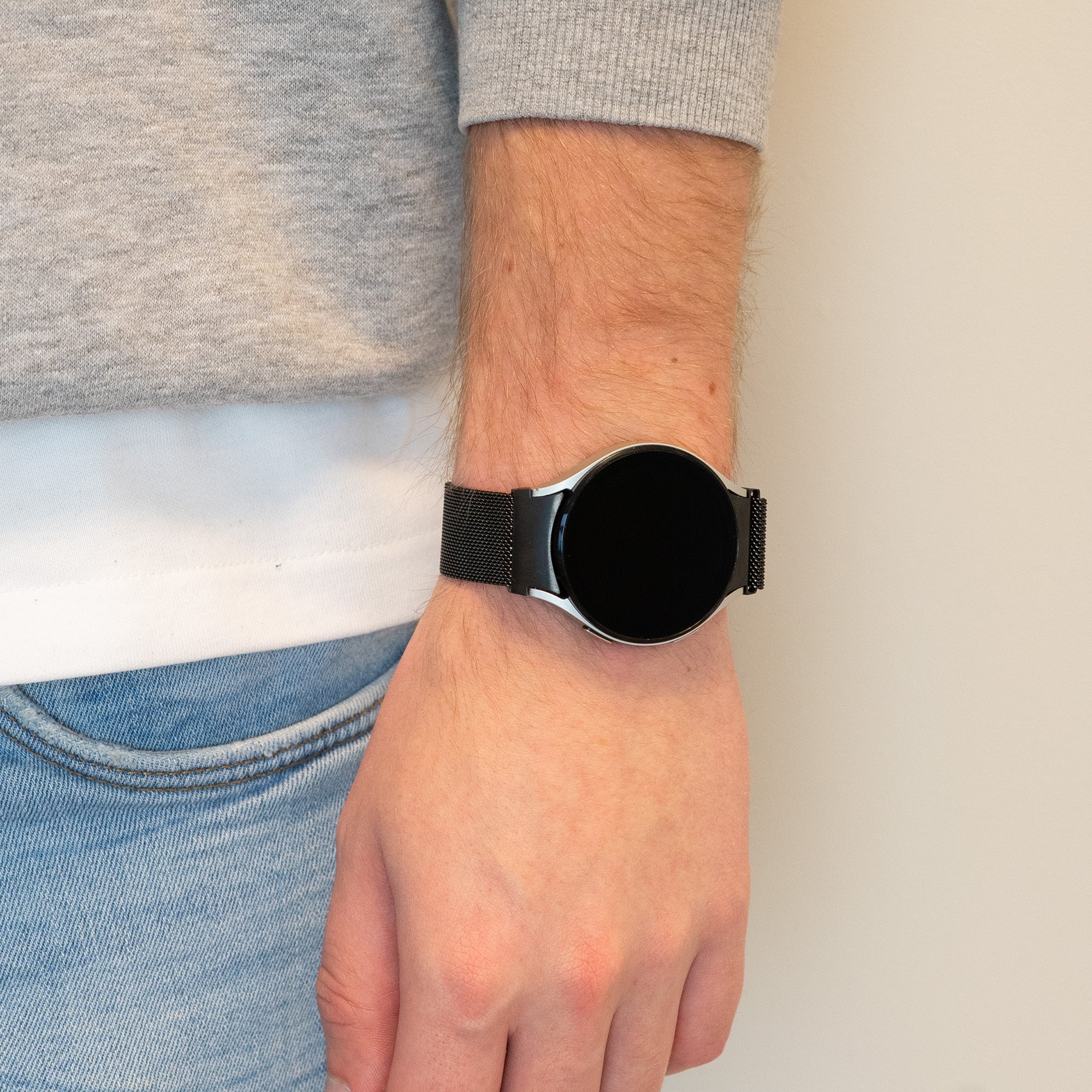 Bandz Samsung Galaxy Watch 6 Classic 47mm Milanese Loop Armband (Schwarz)