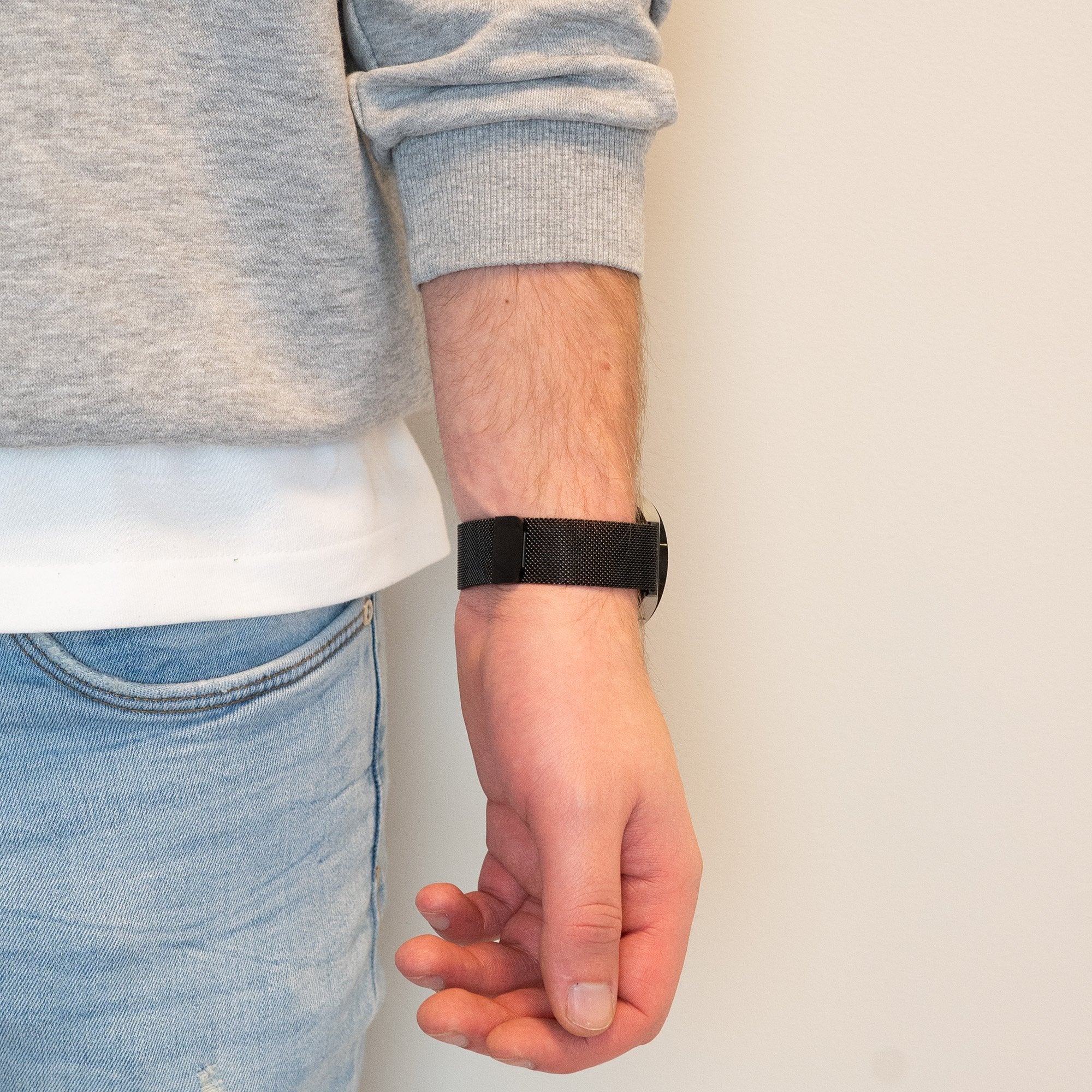 Bandz Samsung Galaxy Watch 4 Classic 42mm Milanese Loop Armband (Schwarz)