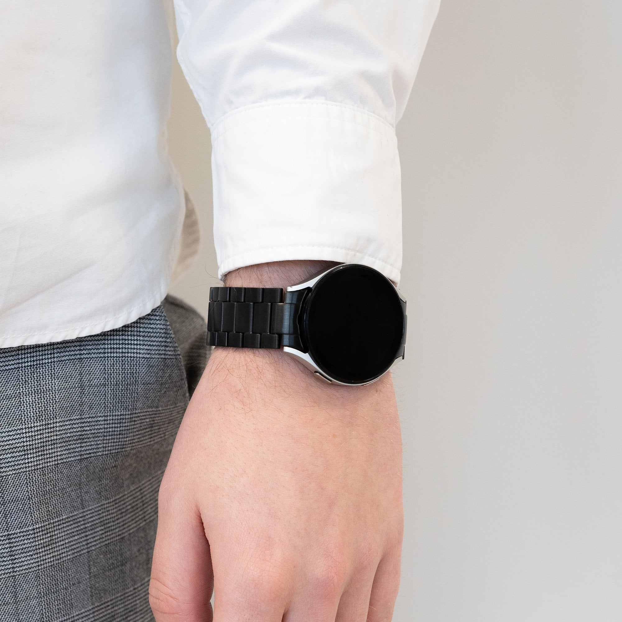 Bandz Samsung Galaxy Watch 5 Pro Titan-Gliederarmband (Schwarz)