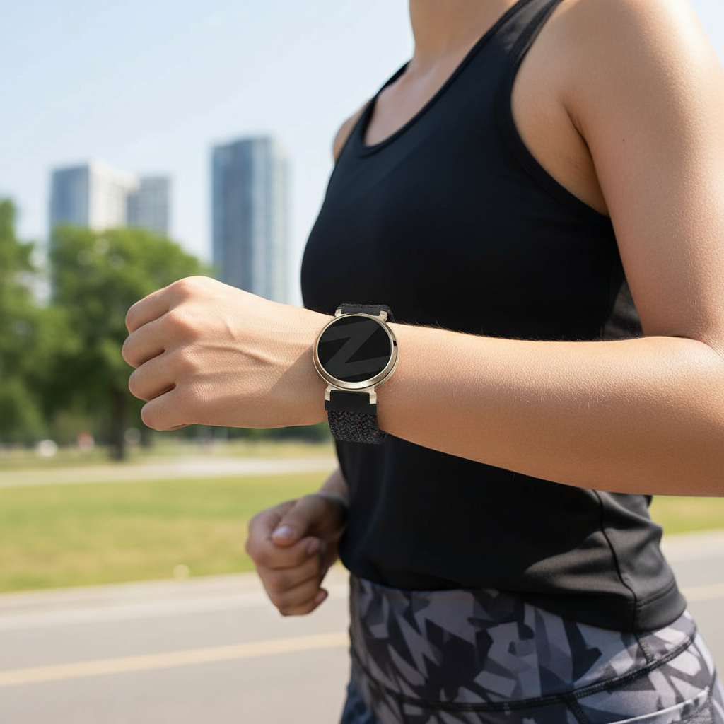 Bandz Garmin Lily 2 geflochtenes Nylonarmband (Schwarz Mischung)