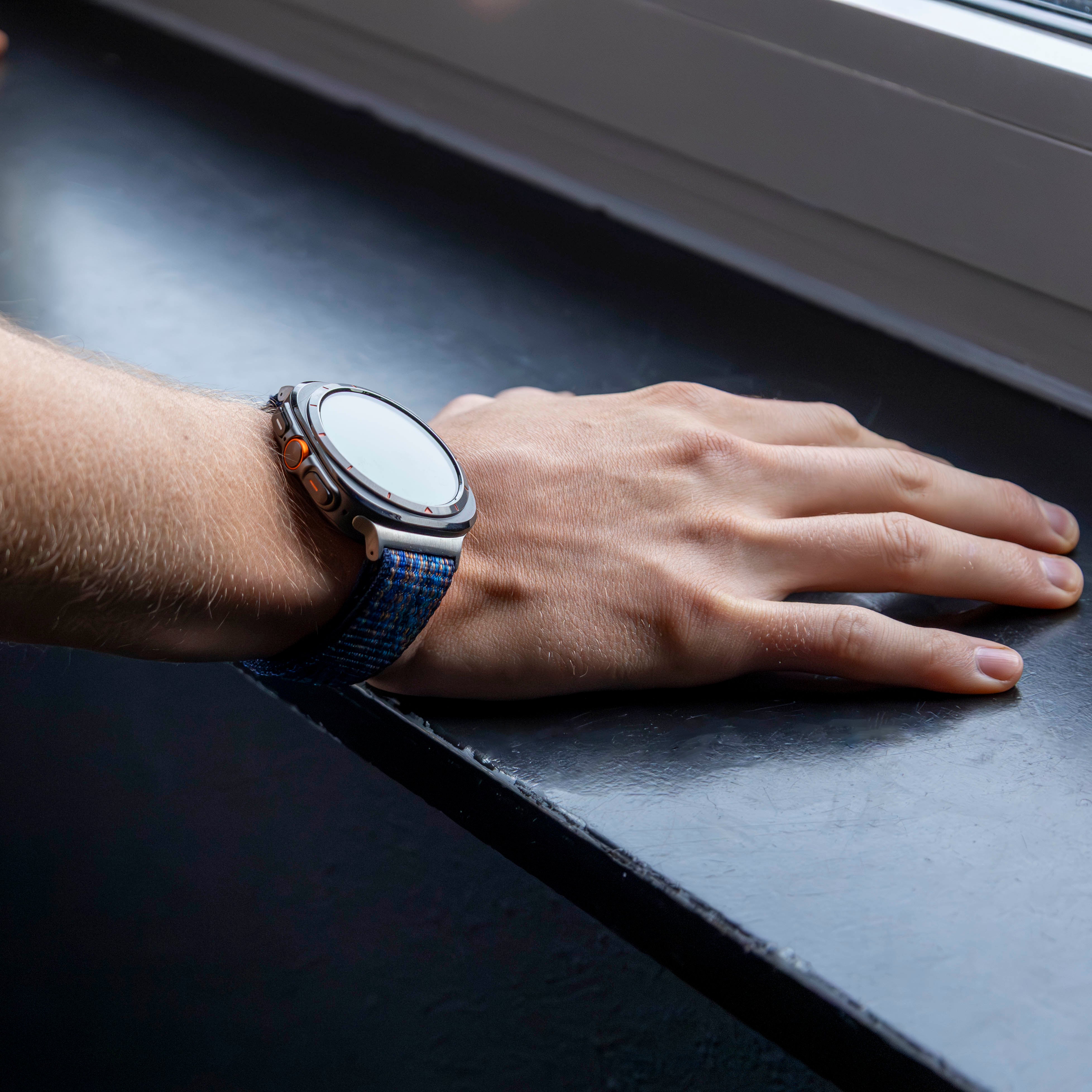 Bandz Samsung Galaxy Watch Ultra Nylon Loop Armband (Blau Mischung)