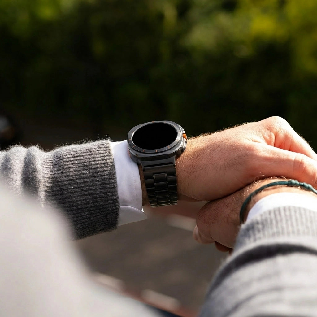 Bandz Samsung Galaxy Watch Ultra Stahlgliederband 'Deluxe' (Schwarz)