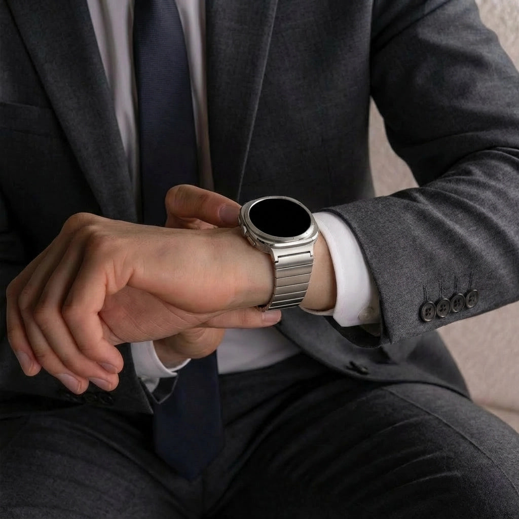 Bandz Samsung Galaxy Watch Ultra Titan Armband 'One Bead' (Silber)