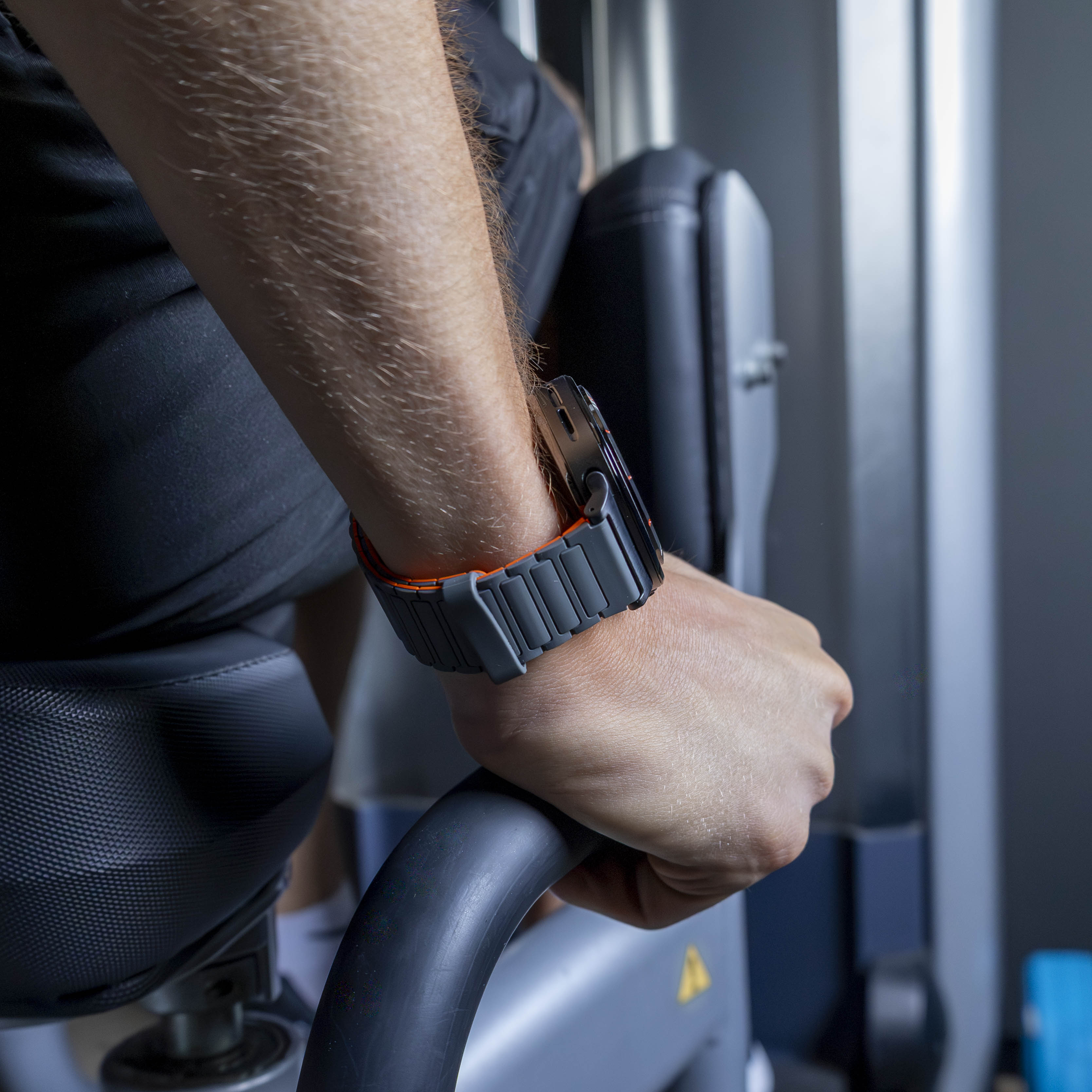 Samsung Galaxy Watch Ultra Magnetisches Silikonarmband (Grau/Orange)