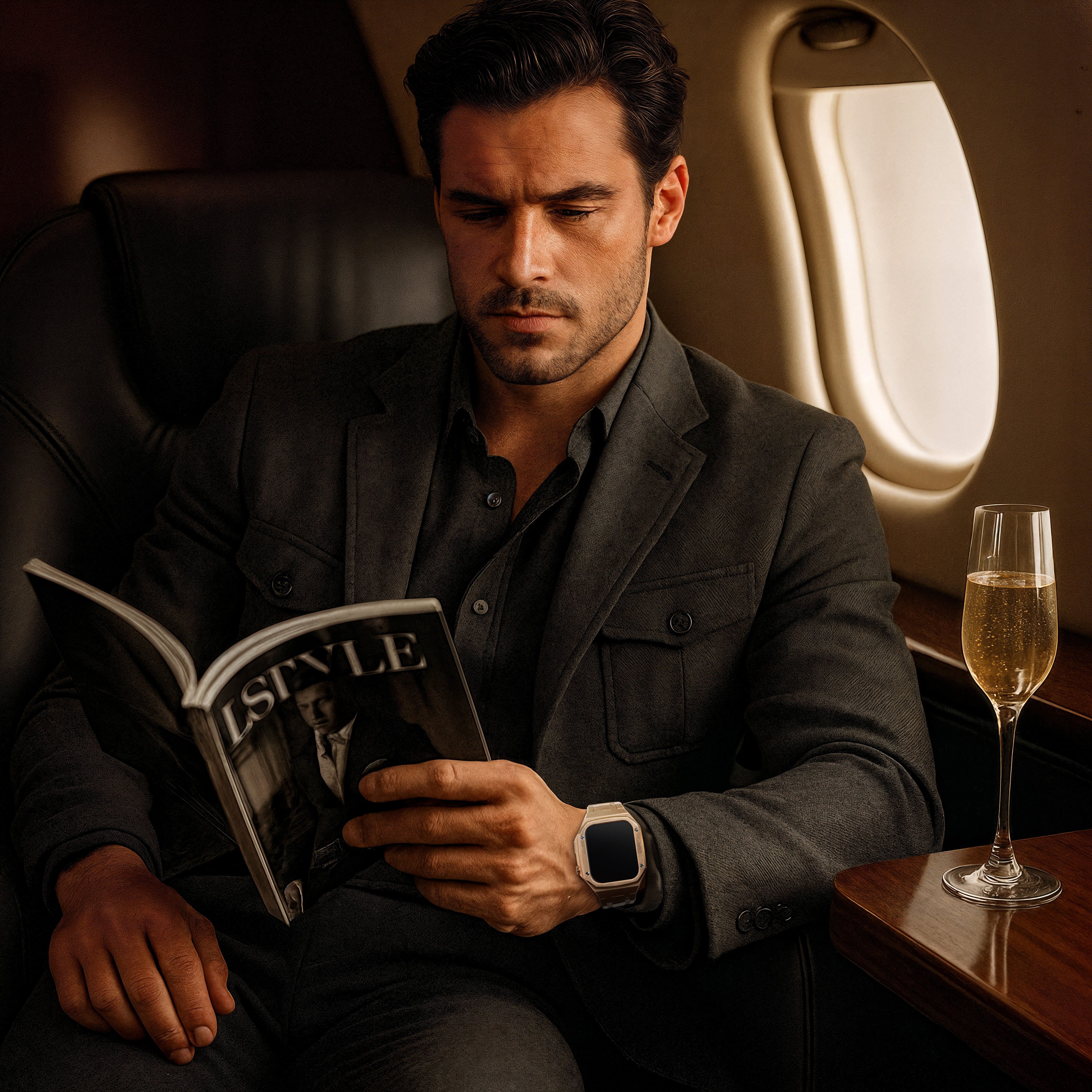 Reqior Apple Watch 45mm Hülle mit integriertem Stahlarmband (Roségold)