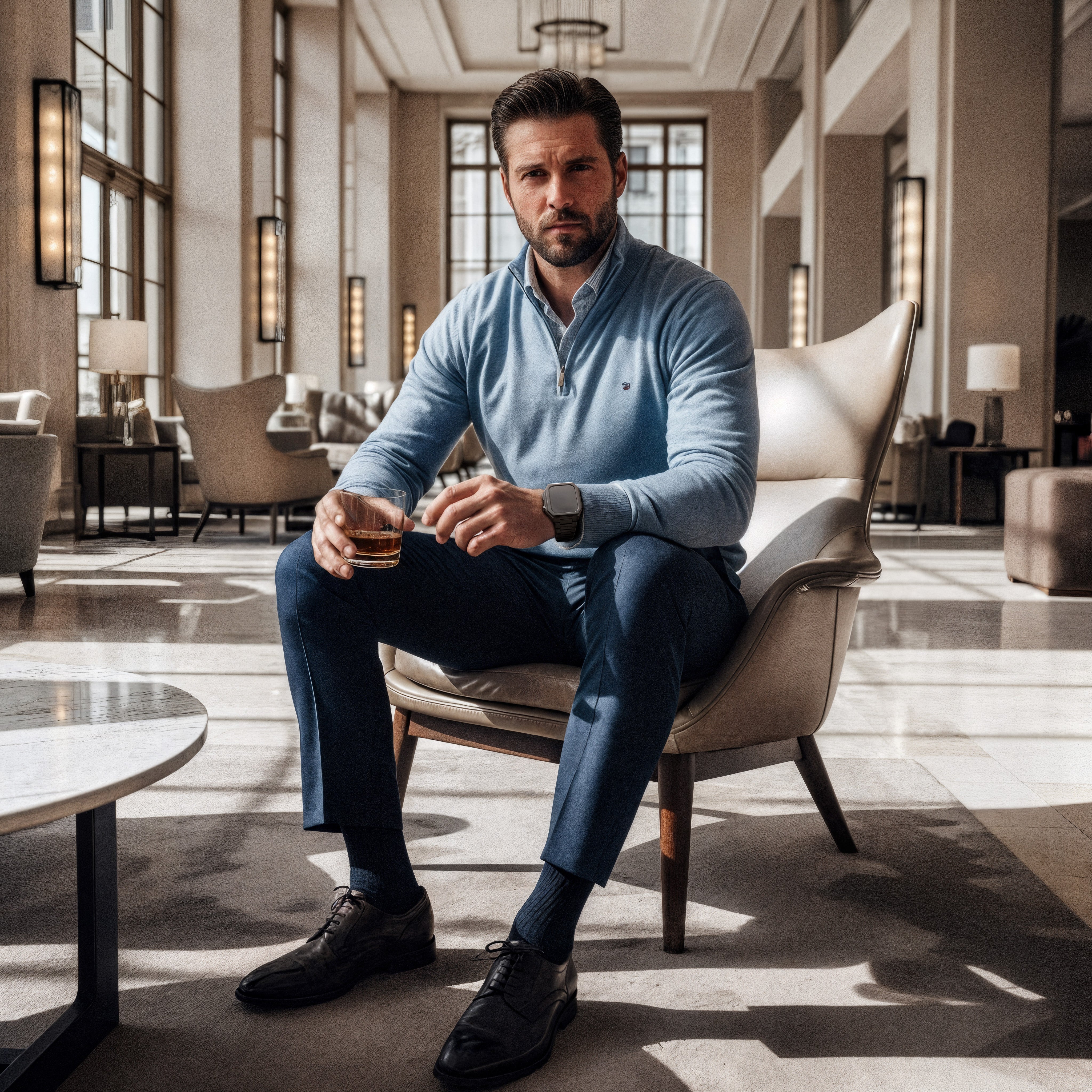 Reqior Apple Watch 45mm Hülle mit integriertem Stahlarmband 'Nautilus' (Schwarz)