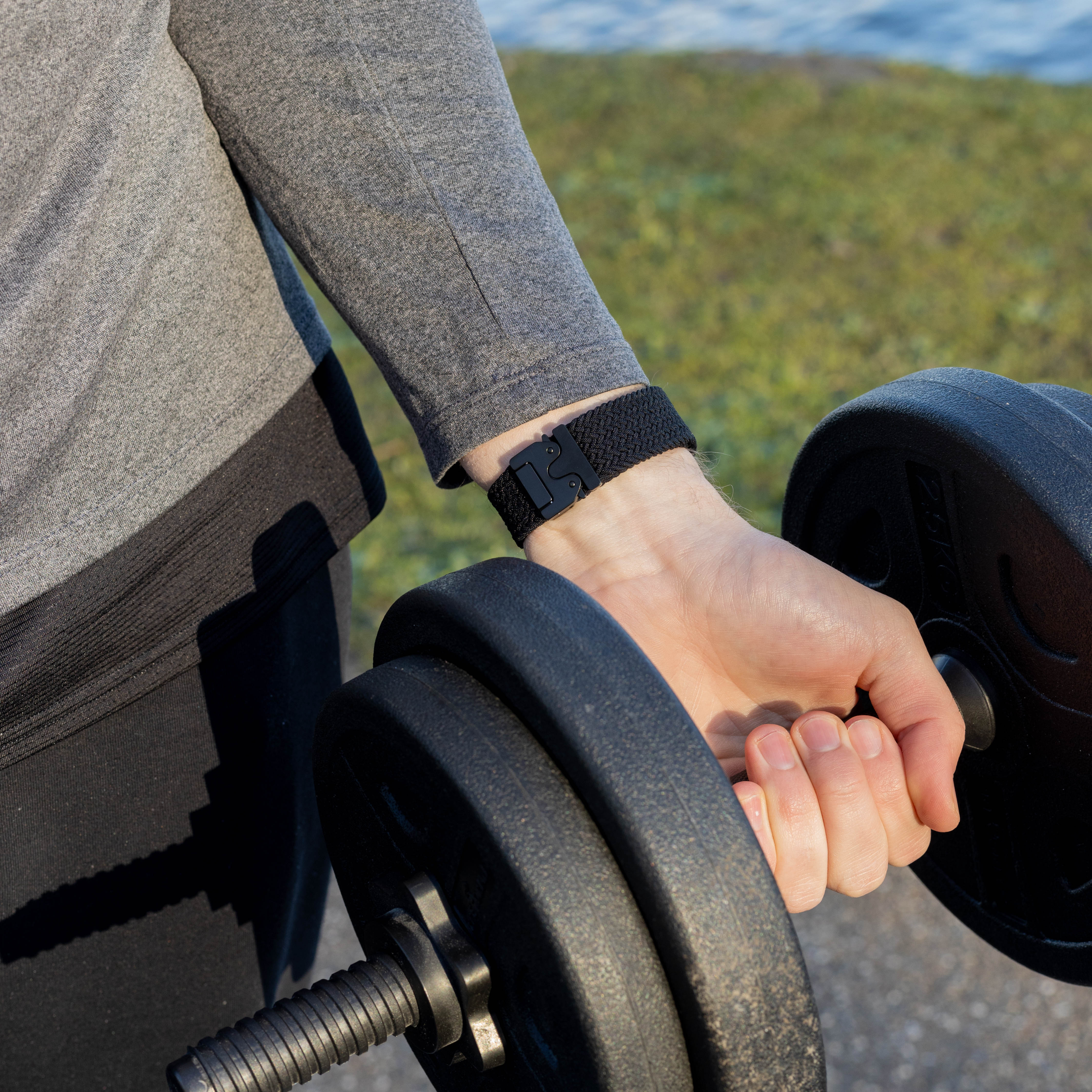 Bandz Apple Watch geflochtenes Nylon Band mit P-Schnalle (Schwarz)