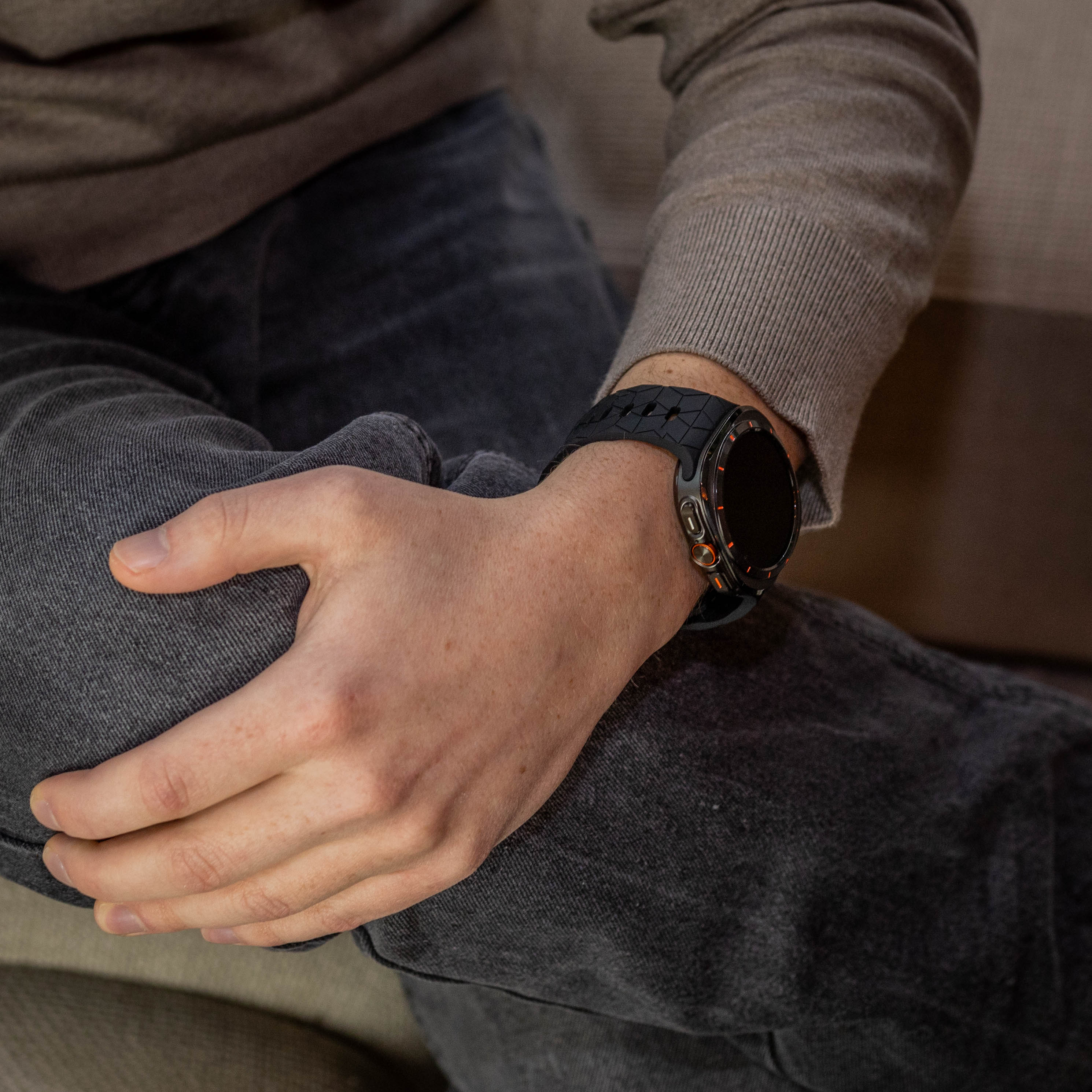 Bandz Samsung Galaxy Watch Ultra Silikonarmband 'Hexagons' (Schwarz)