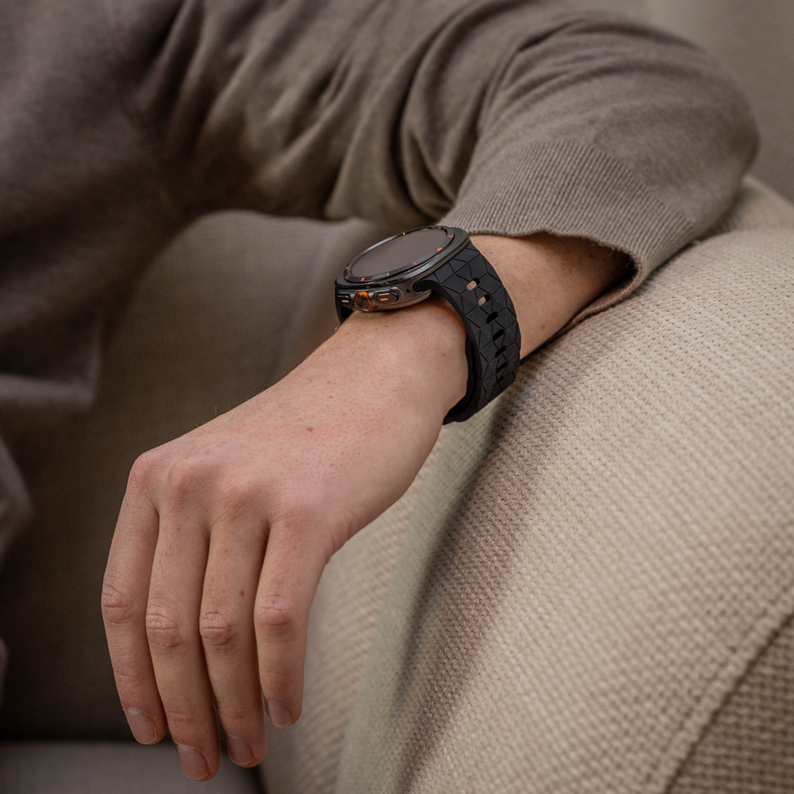 Bandz Samsung Galaxy Watch Ultra Silikonarmband 'Hexagons' (Schwarz)