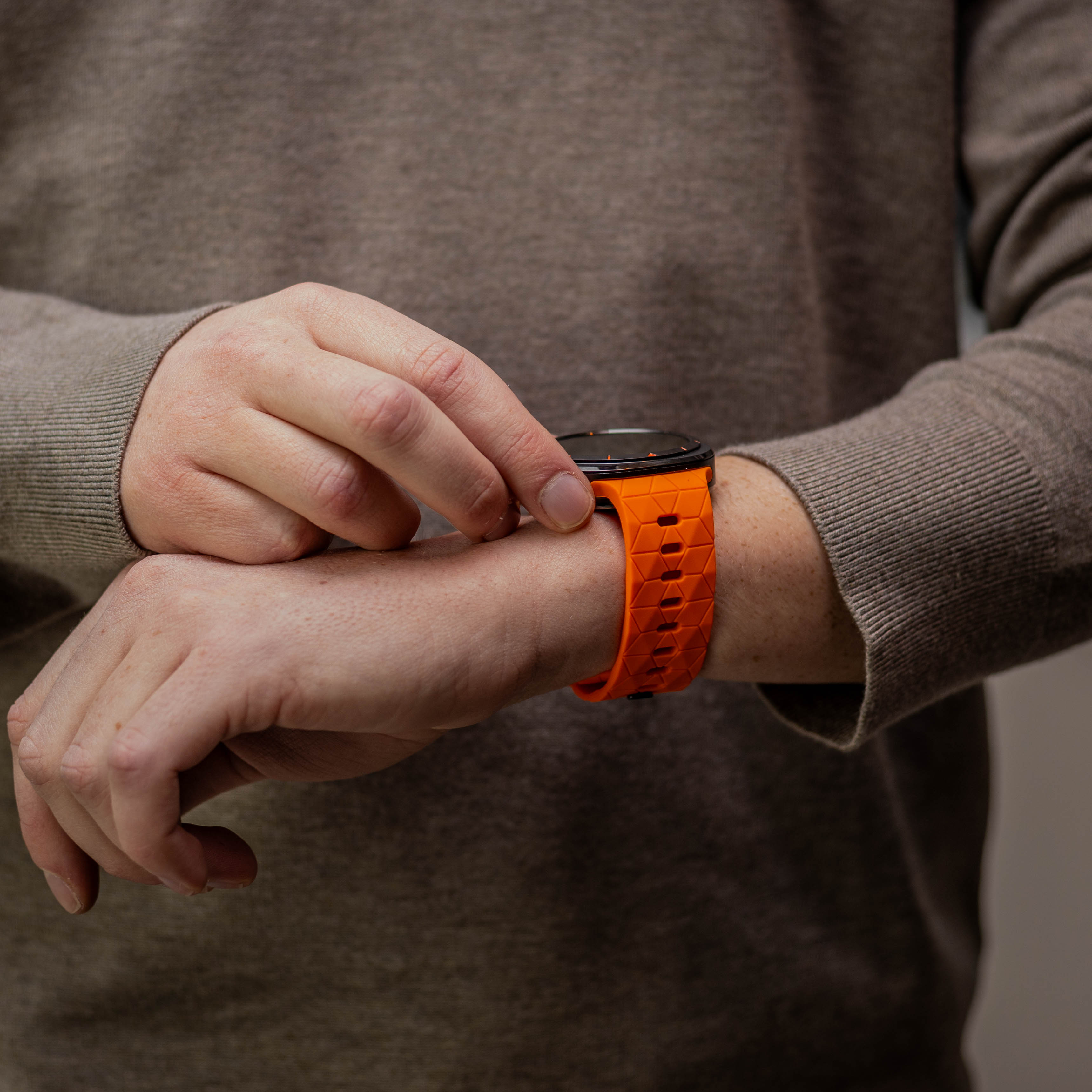 Bandz Samsung Galaxy Watch Ultra Silicone Strap 'Hexagons' (Orange)