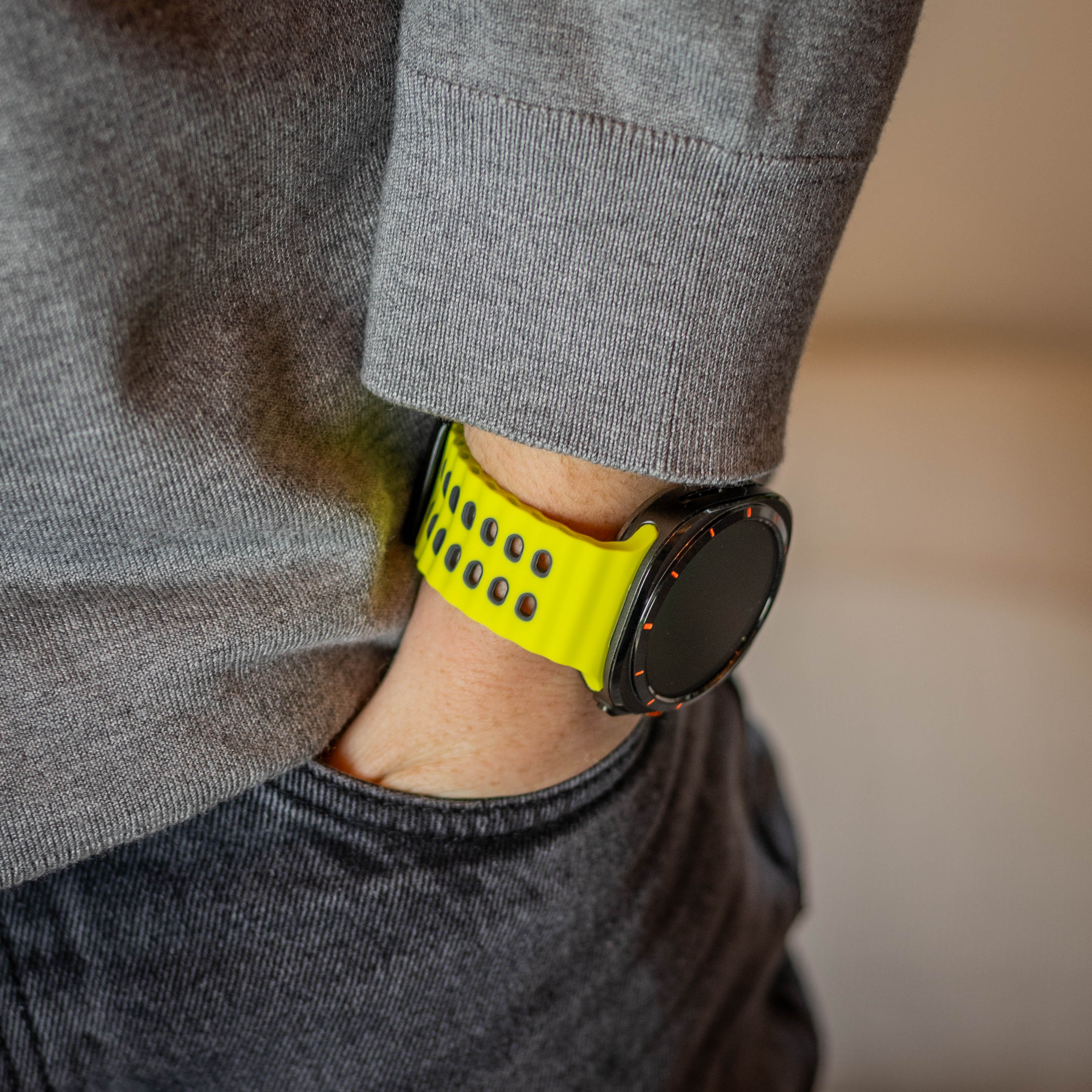 Samsung Galaxy Watch Ultra Wave Silikonarmband (Limette/Dunkelgrau)