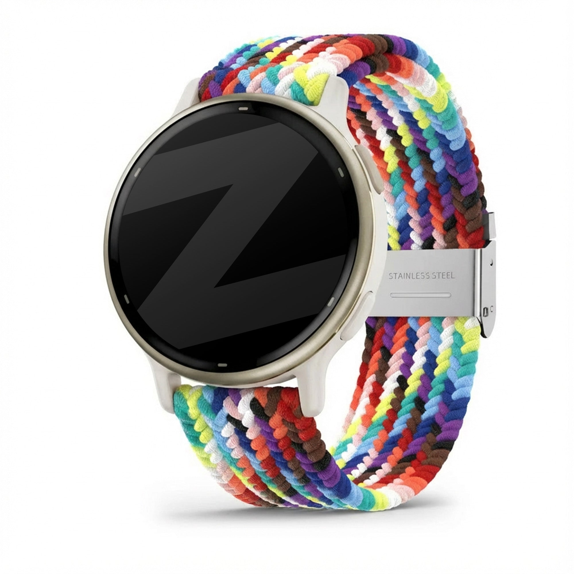 Bandz Garmin Vivoactive 5 Gewebtes Nylonarmband (Regenbogen)