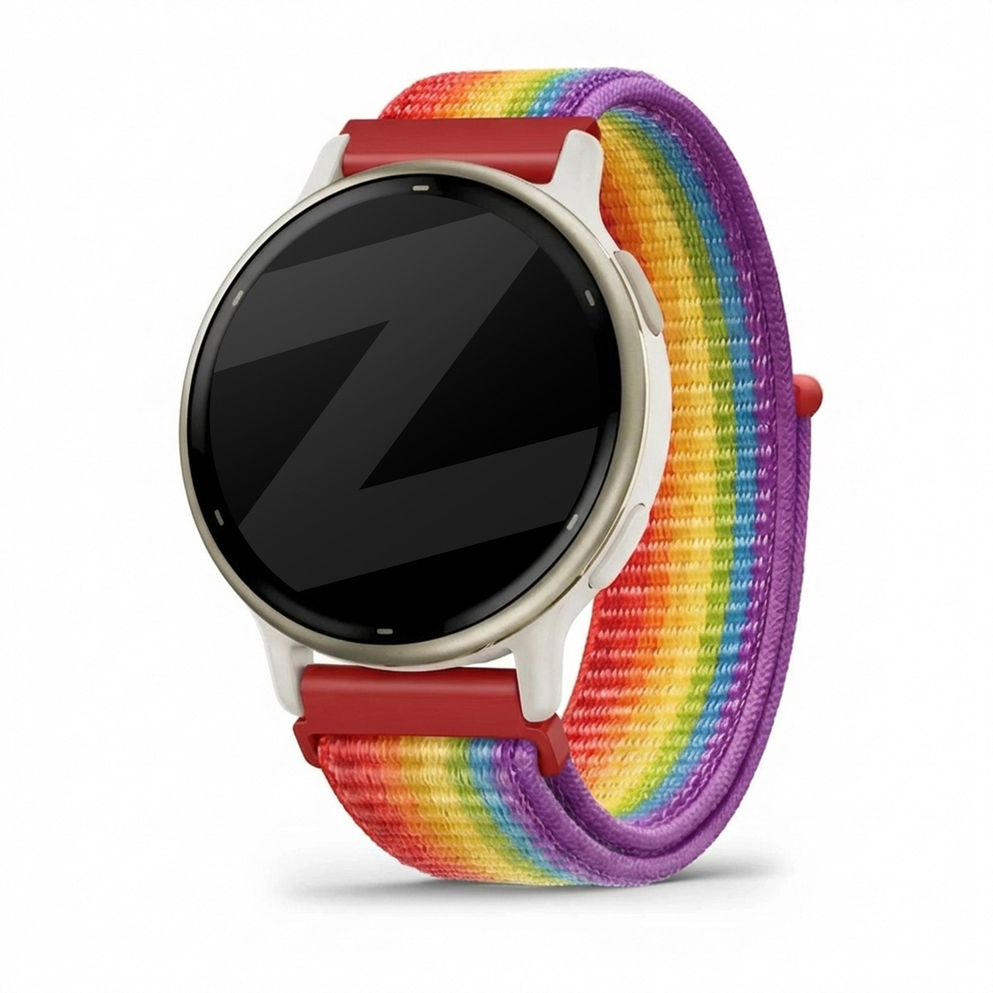 Bandz Garmin Vivoactive 5 Nylon Loop Armband (Regenbogen)