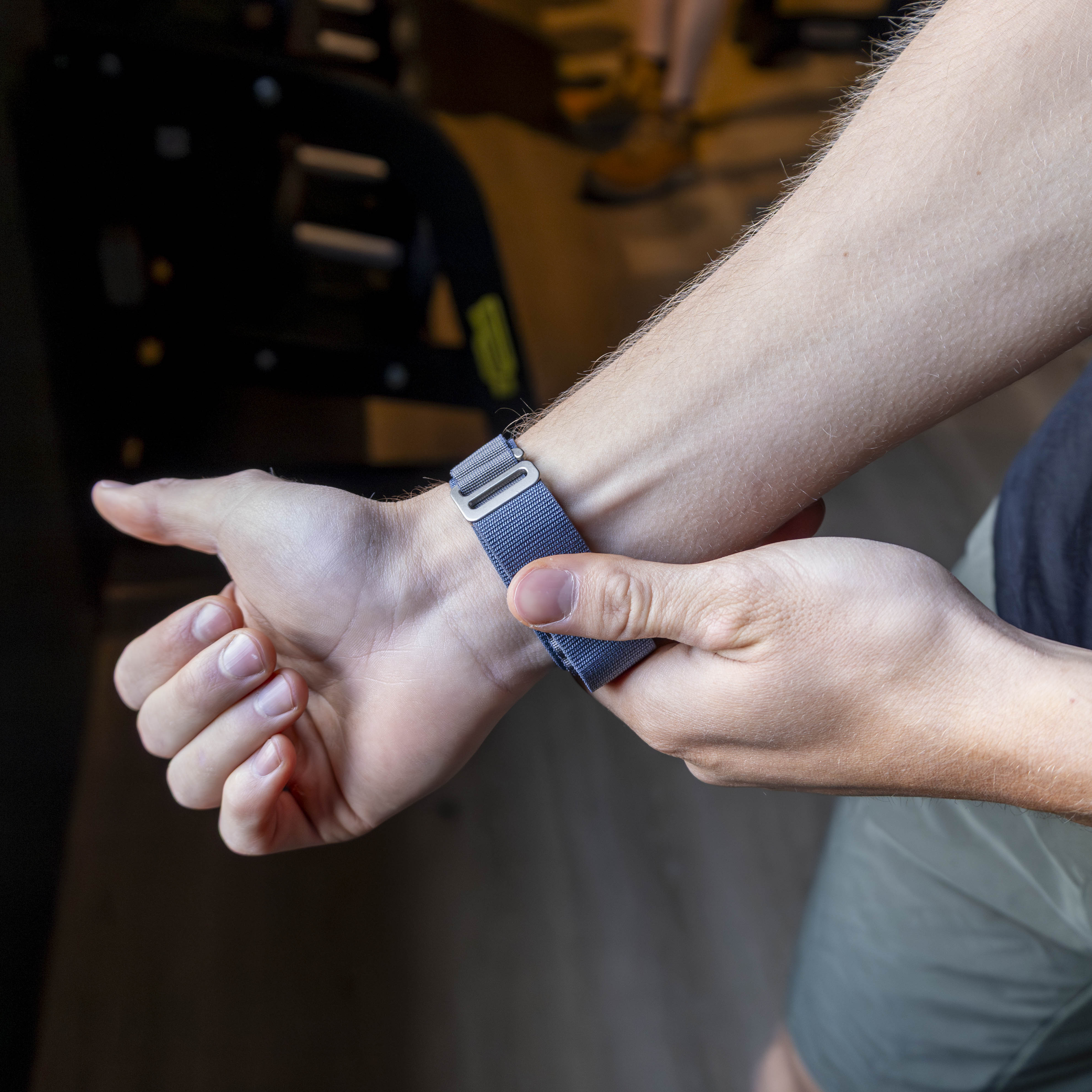 Bandz Withings ScanWatch Nova Alpine Nylonarmband (Grau-Blau)