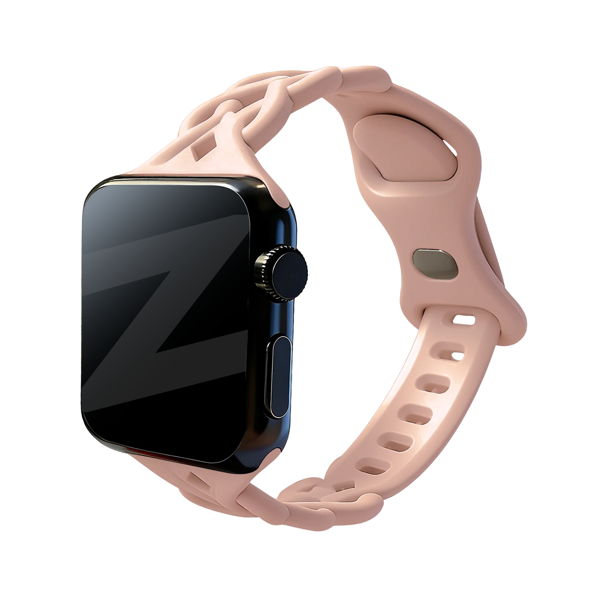 Bandz Apple Watch Silicone Strap 'Braided' (Pink Sand)