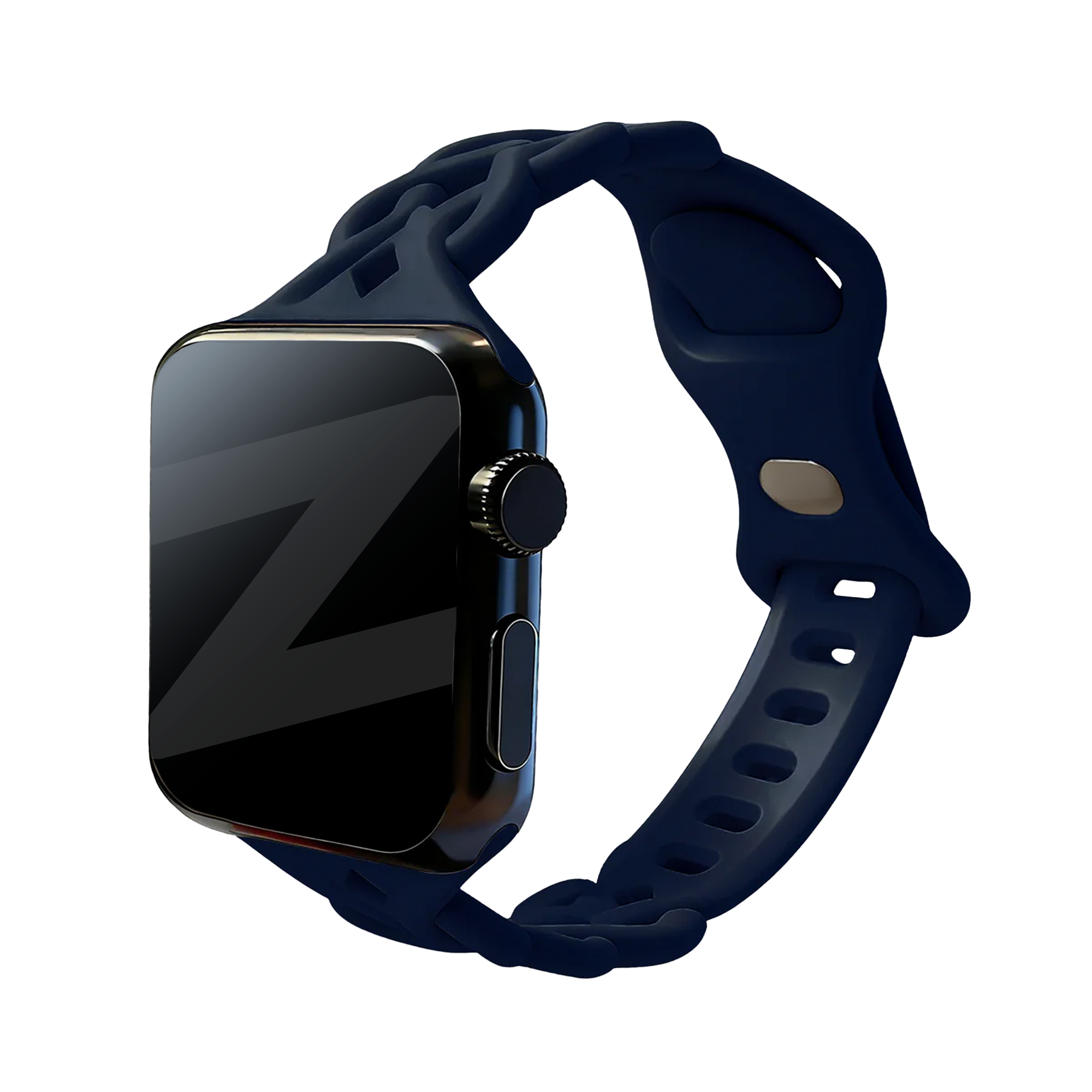 Bandz Apple Watch Silikonarmband 'Braided' (Dunkelblau)