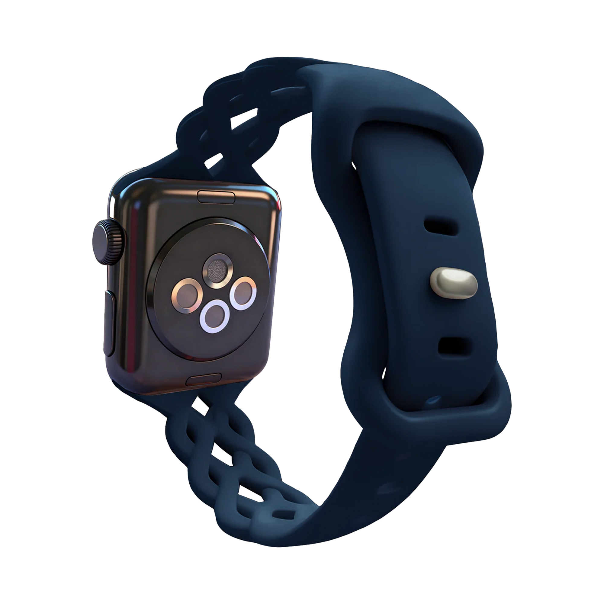 Bandz Apple Watch Silikonarmband 'Braided' (Dunkelblau)