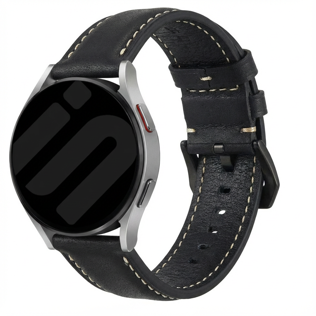TicWatch Pro 5 Enduro Lederarmband (Schwarz)