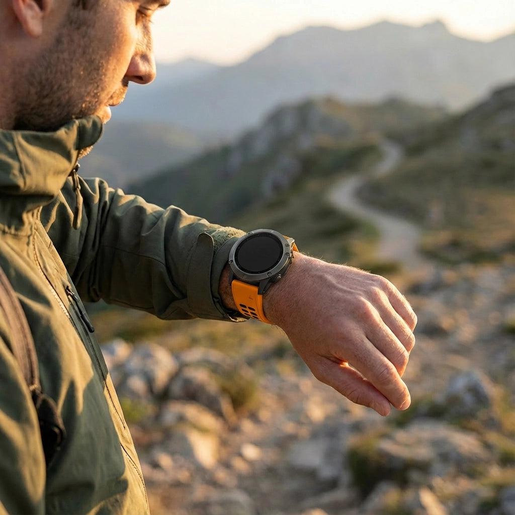 Bandz Garmin Instinct 3 - 45mm Schnalle Sportarmband (Orange/Schwarz)