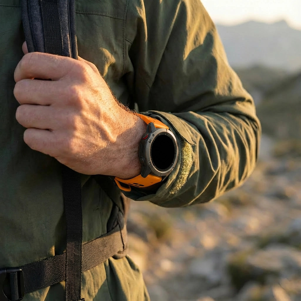 Bandz Garmin Instinct 3 - 45mm Schnalle Sportarmband (Orange/Schwarz)