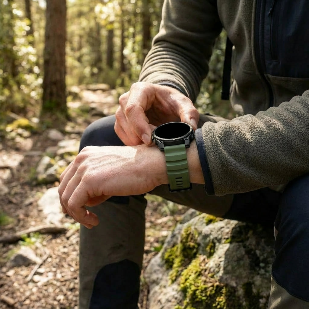 Garmin Fenix 7 Trail Silicone Strap (Dark Green)