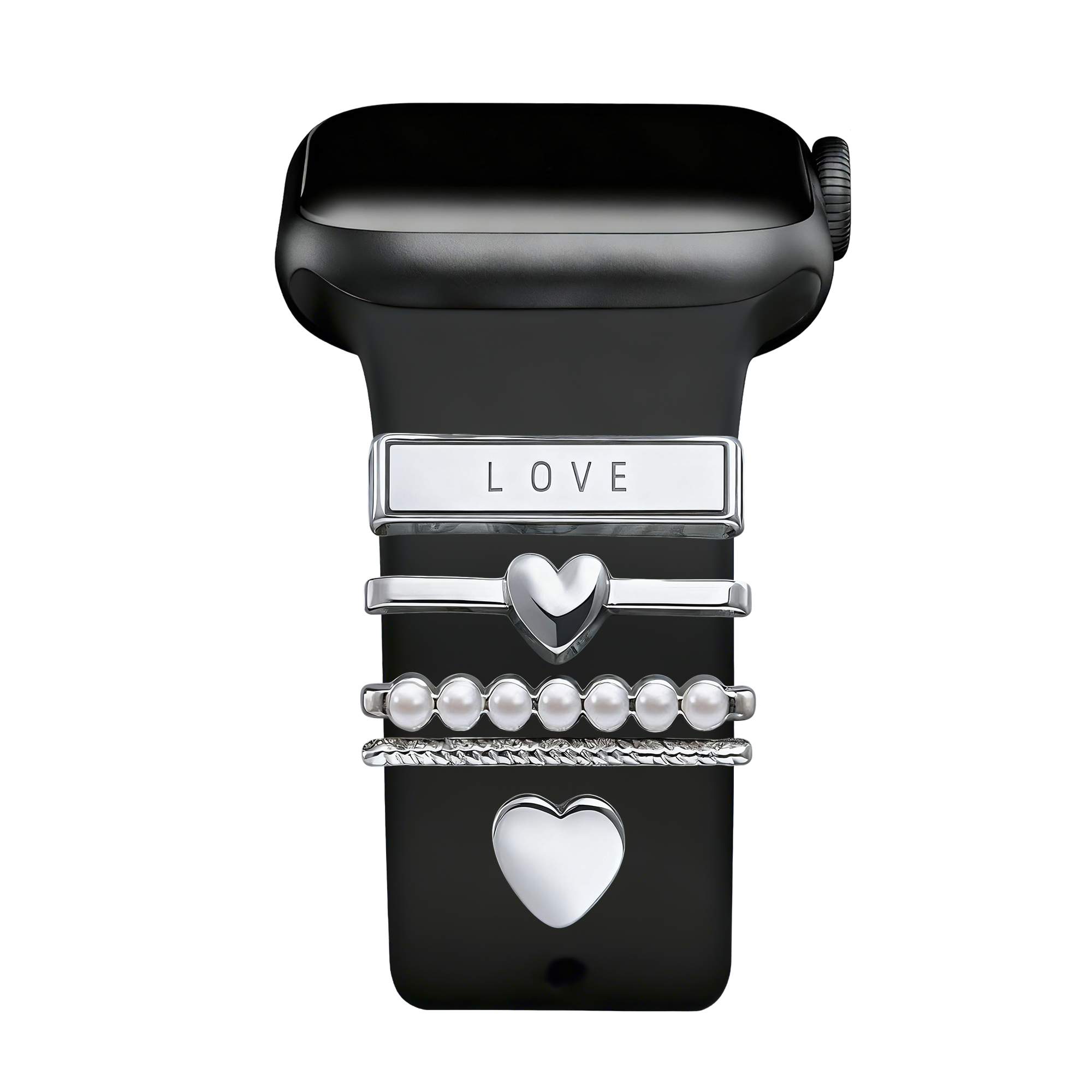 Anhänger für dein Apple Watch Armband - Hearts (Silber)