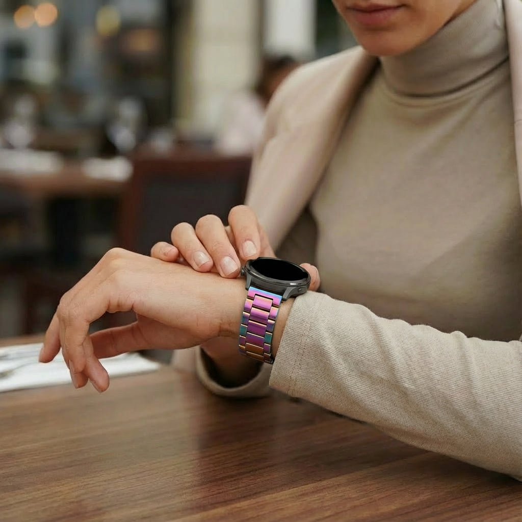 Bandz Garmin Vivomove HR Stahlarmband 'Classic' (Perlmutt)