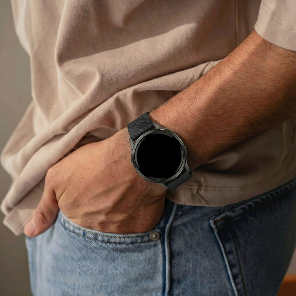 Bandz Garmin Forerunner 265 Silikonarmband 'Premium' (Schwarz)