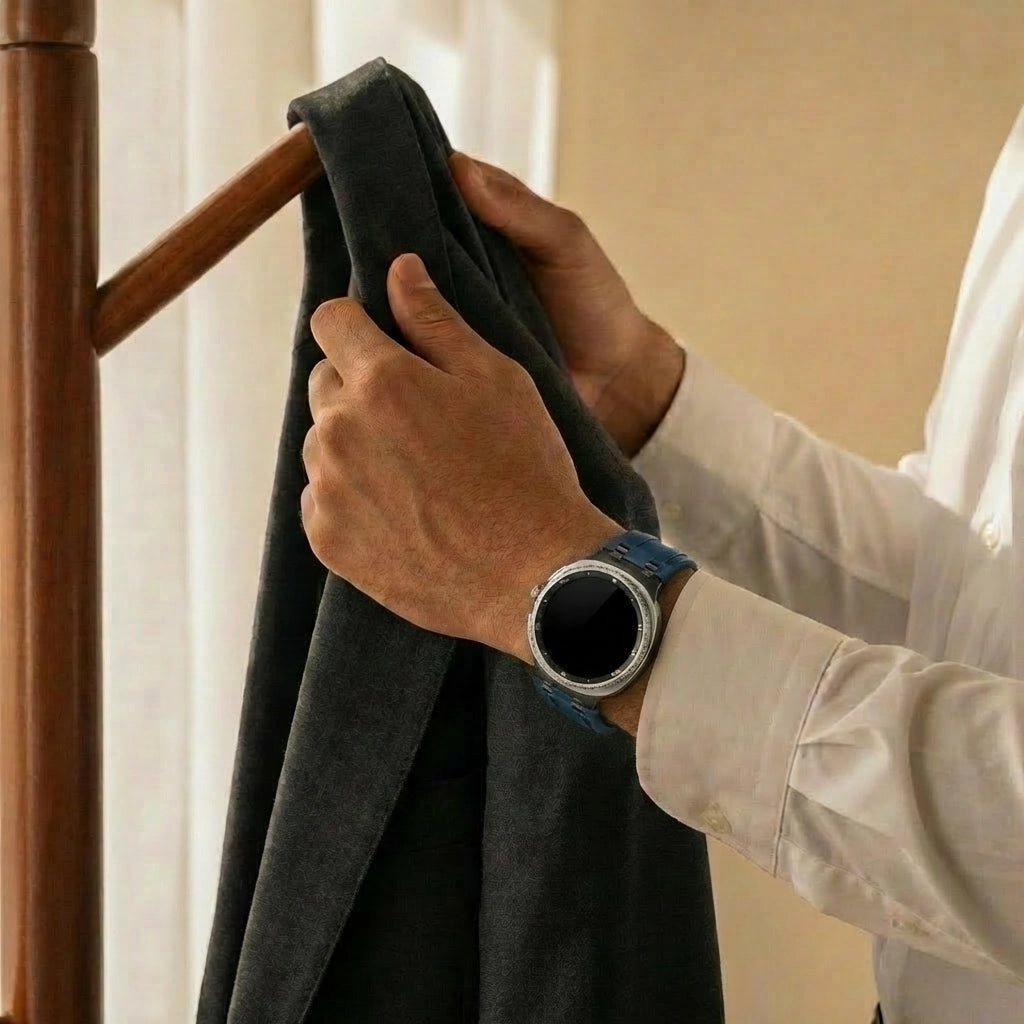 Samsung Galaxy Watch 8 - 40mm Solid Leather Strap (Dark Blue)